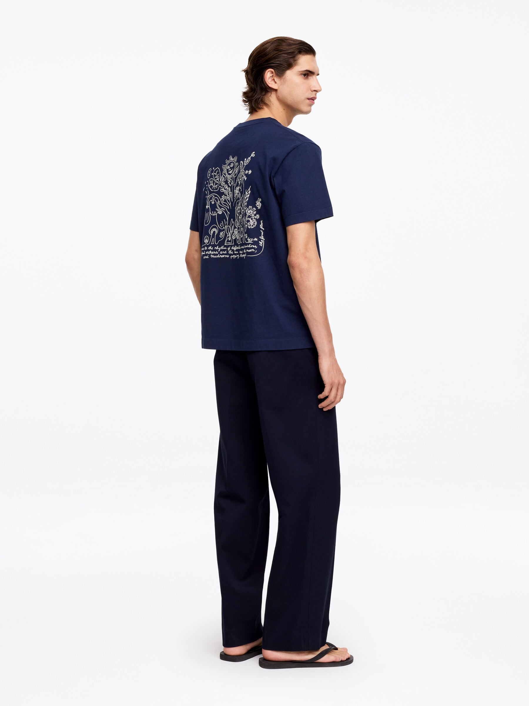 ARKET CAFÉ Printed T-Shirt - Dark Blue - Loose fit - Café - StillMedia/Lookbook - 3