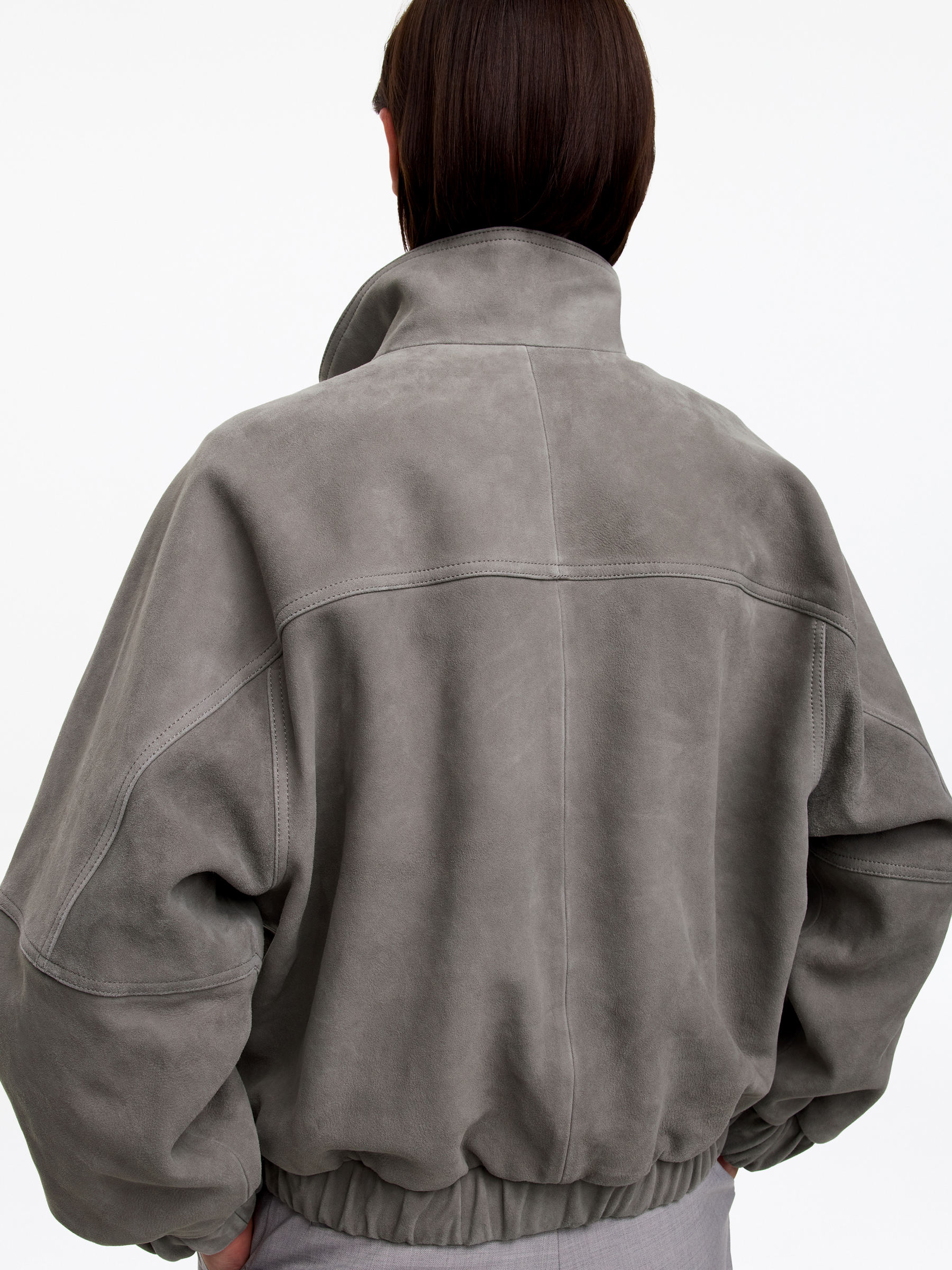 Kastige Velourslederjacke - Grau - Regular Fit - Women - StillMedia/Lookbook - 6