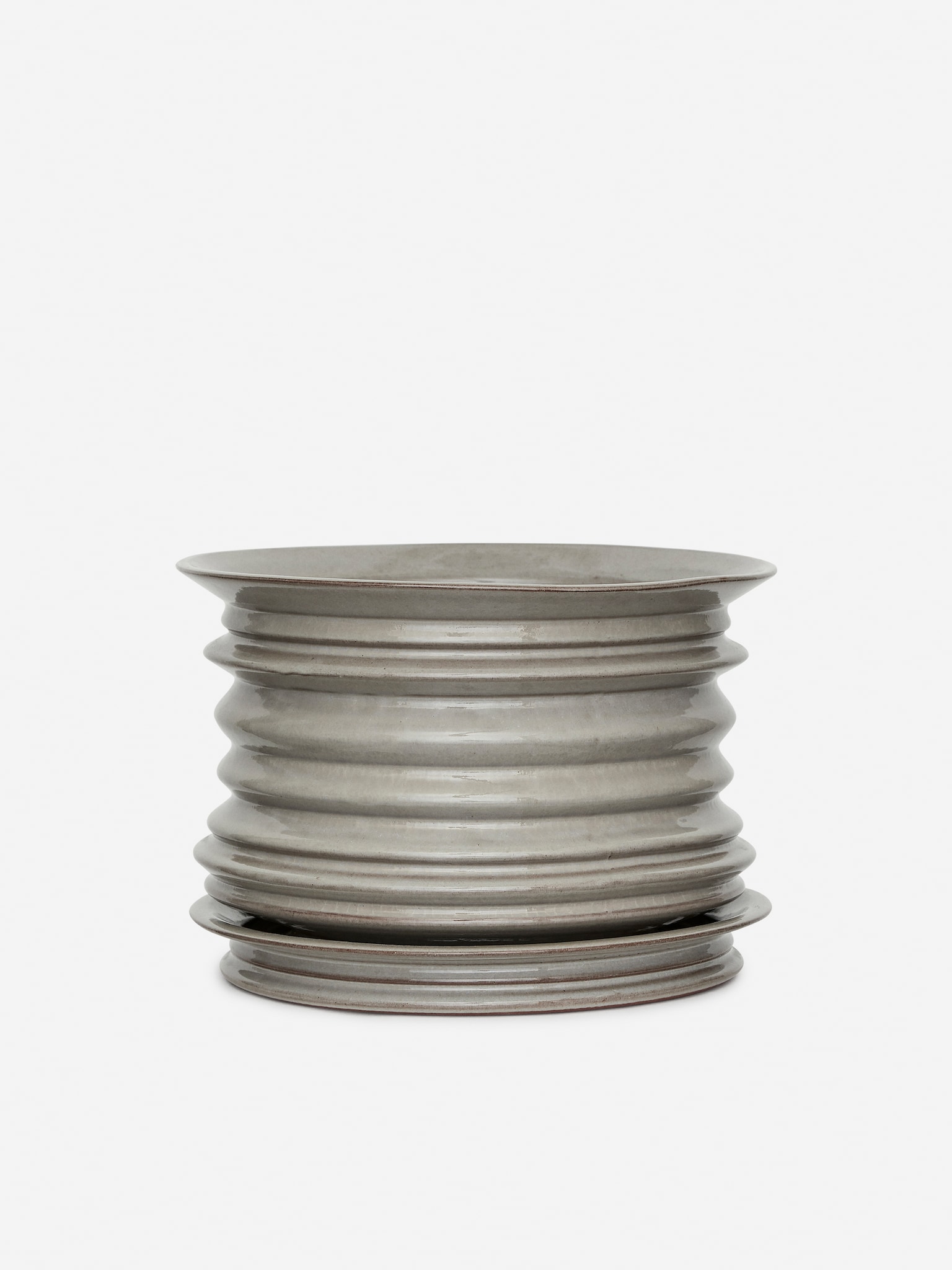 Pot de fleurs en céramique 22 cm - gris