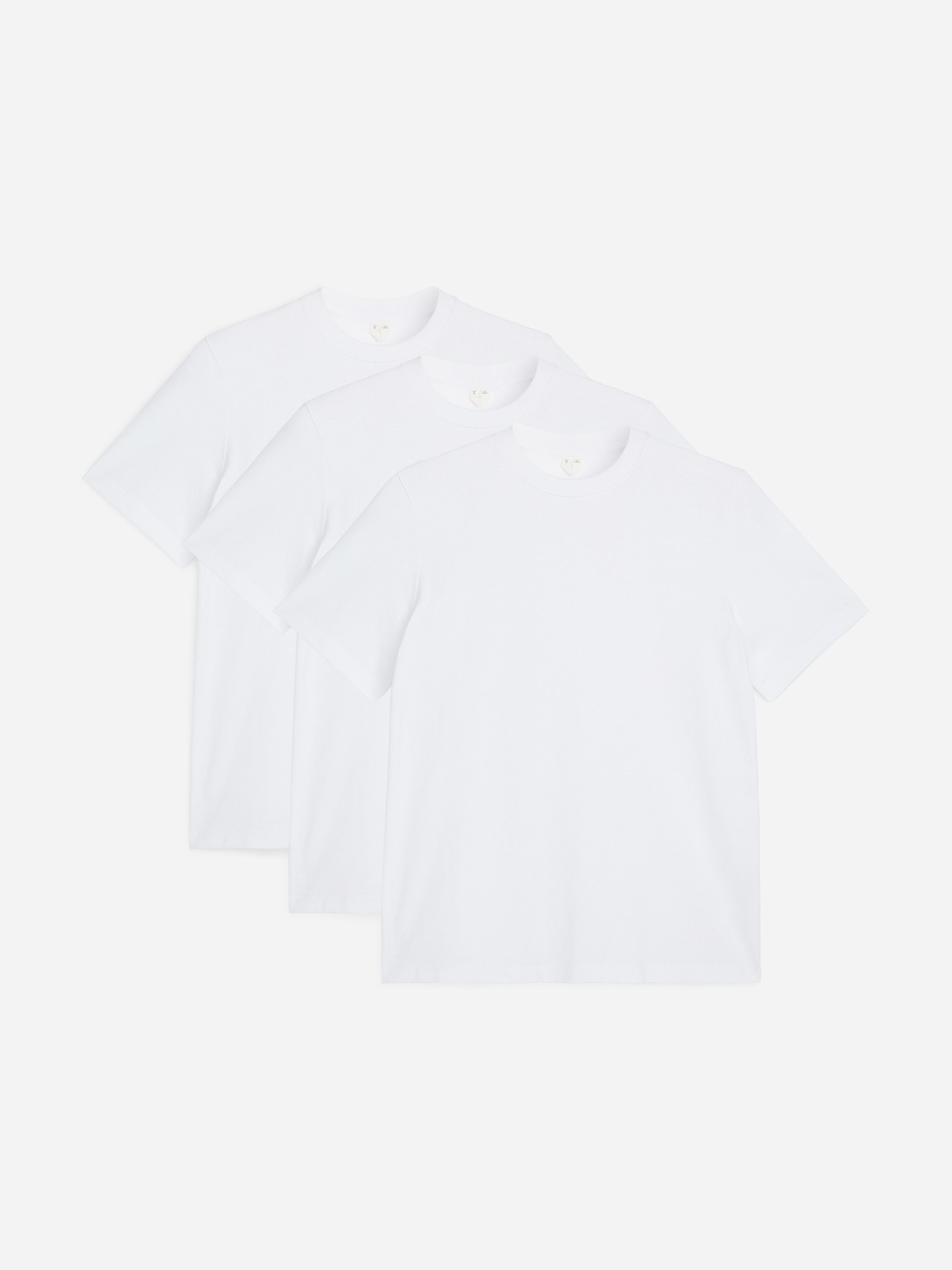 T-Shirt mit normaler Passform, 3er-Set - Weiß