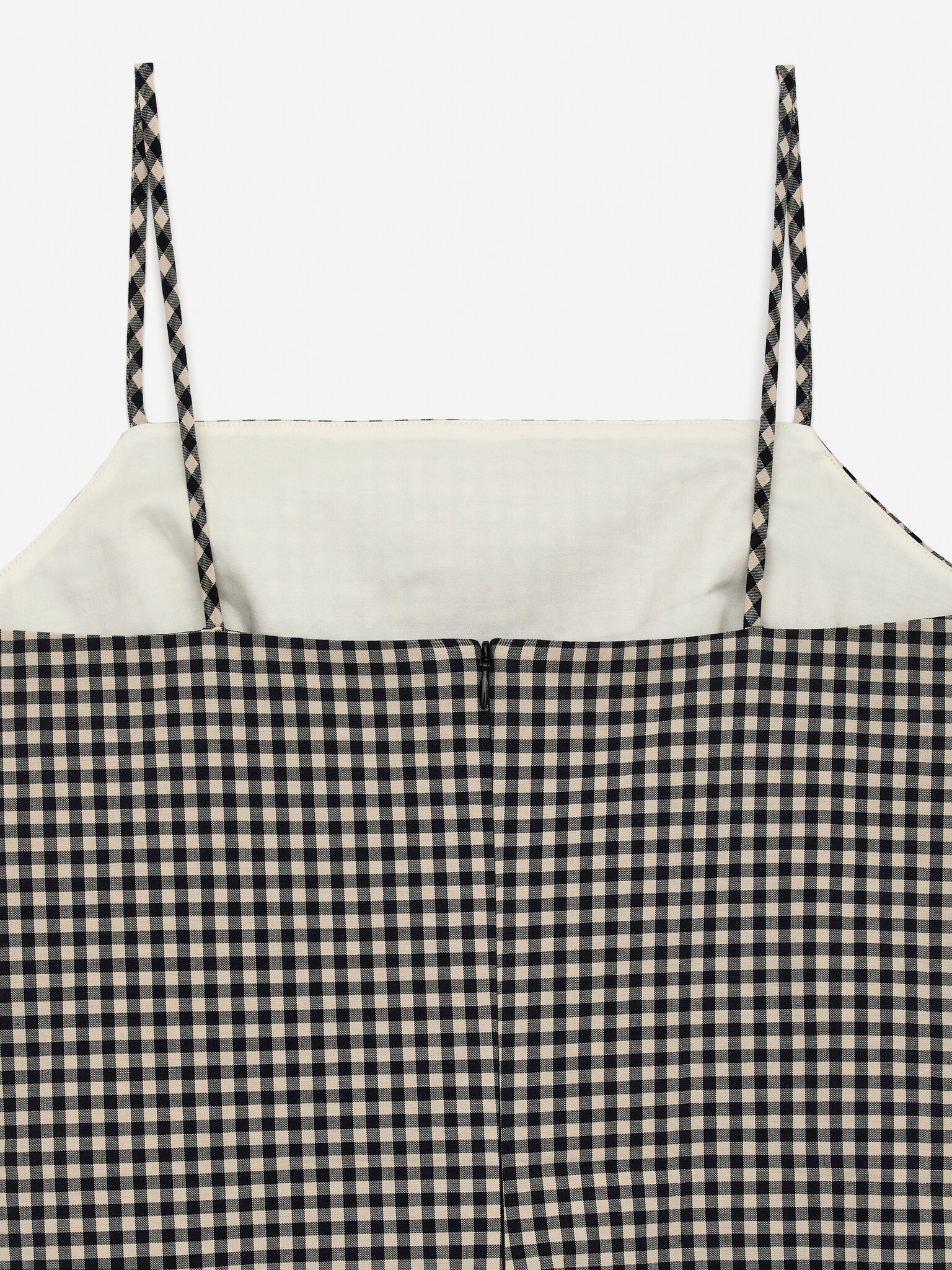 Robe courte à carreaux vichy - Bleu foncé/Beige - 4