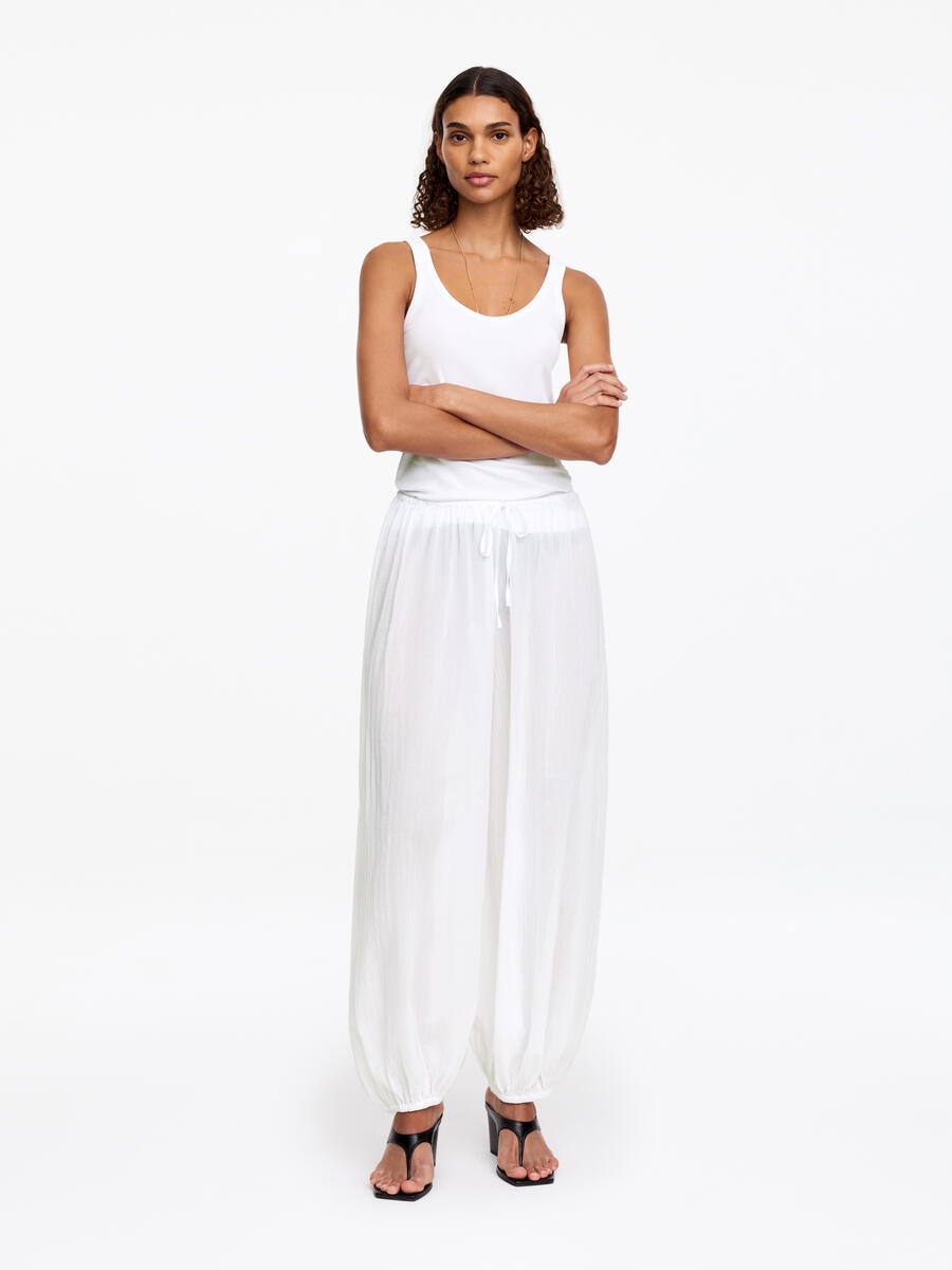 ARKET Women's  Cotton Balloon Trousers White,  size S