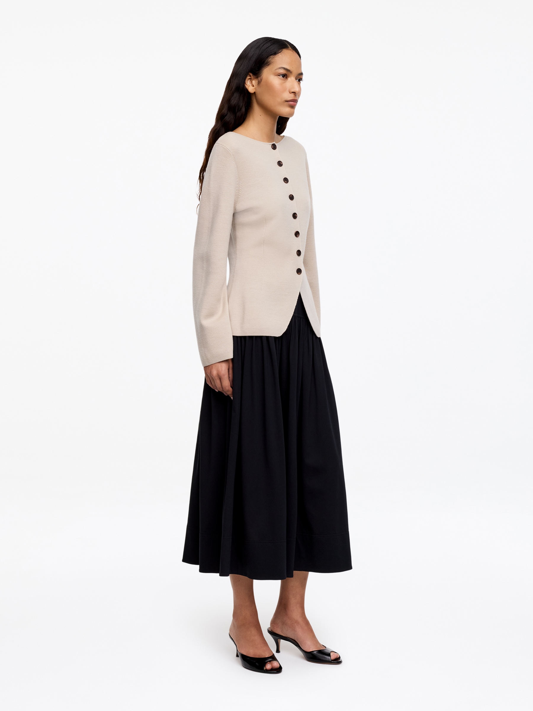 Merino Wool Cardigan - Beige - Slim fit - Women - StillMedia/Lookbook - 11