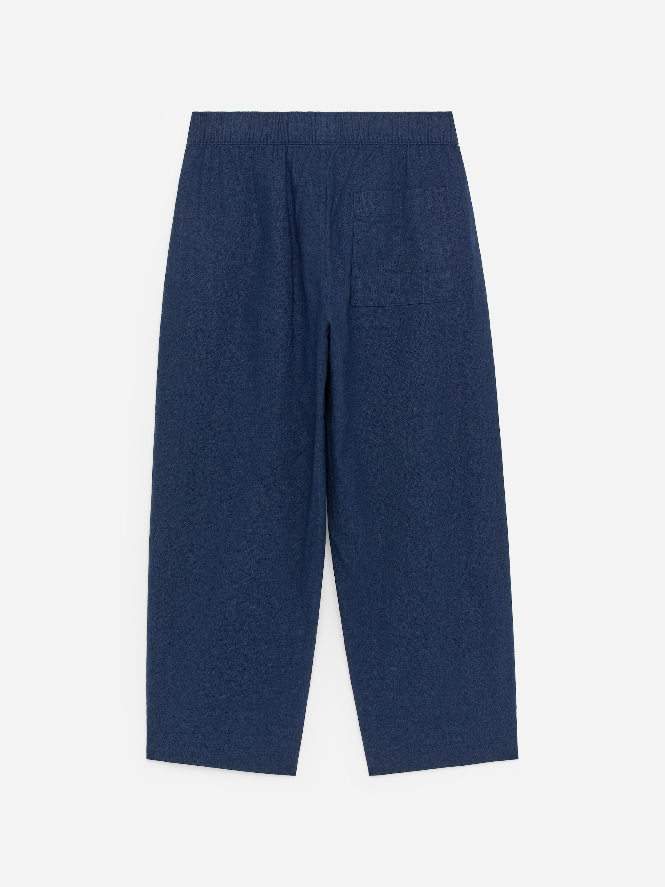 Pull-On Linen Blend Trousers - Dark Blue - Relaxed fit - Children - StillMedia/DescriptiveStillLife - 3