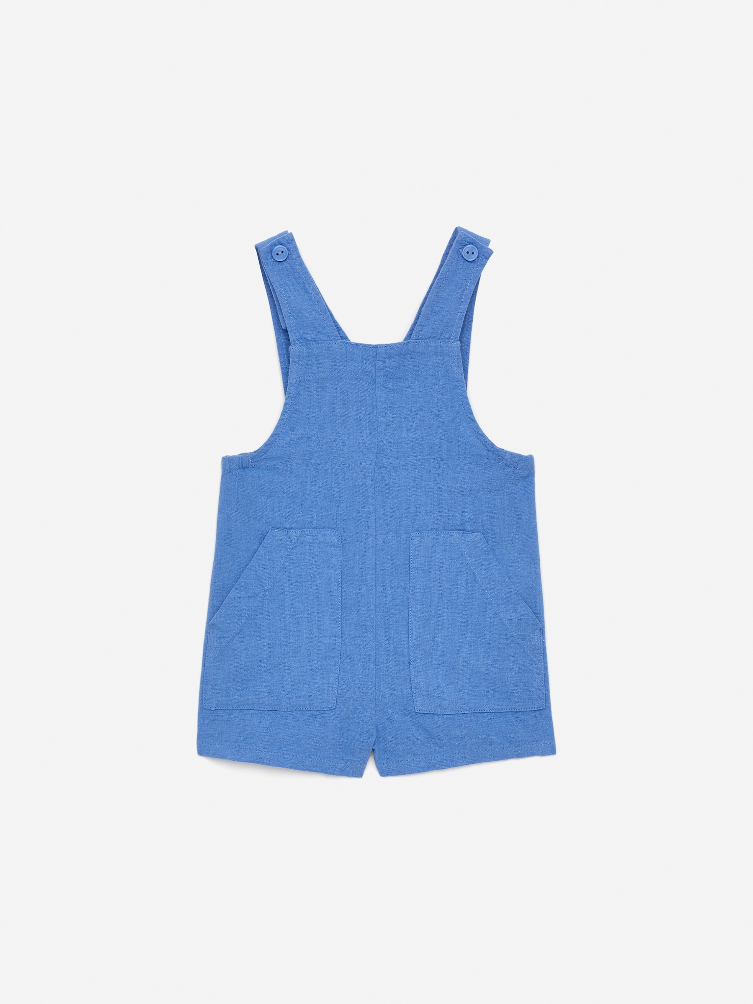 Latzhose aus Leinen und Baumwolle - Blau