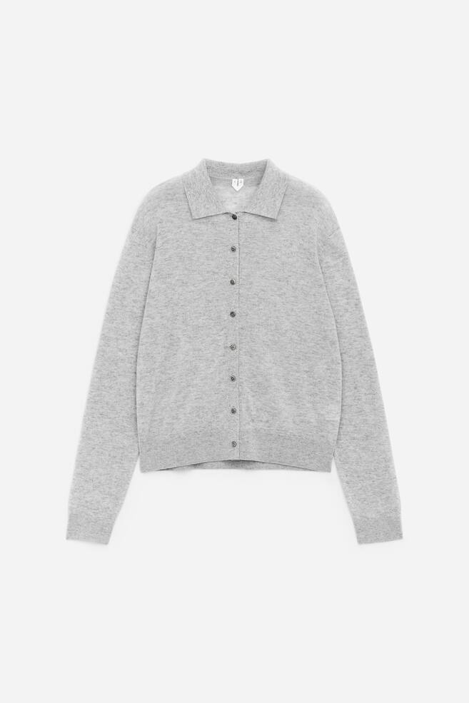Cardigan din cașmir pur - Gri/Turcoaz deschis - 1