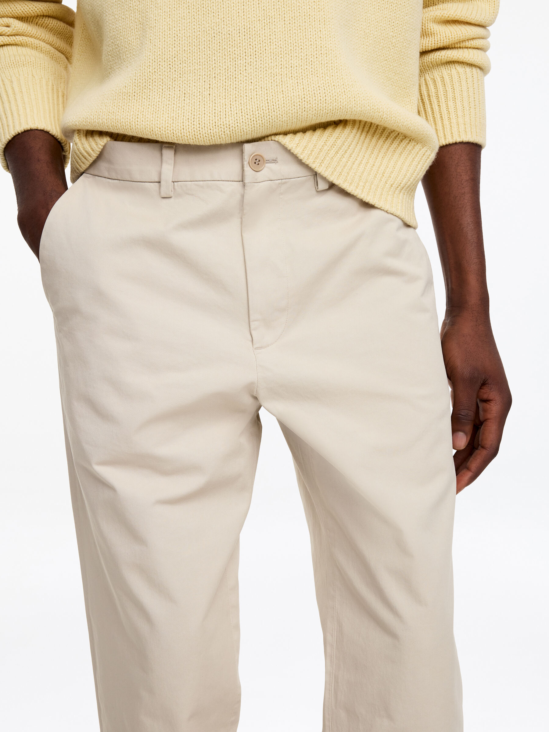 Pantalon chino droit en coton - Beige clair - Regular fit - Homme - StillMedia/Lookbook - 2