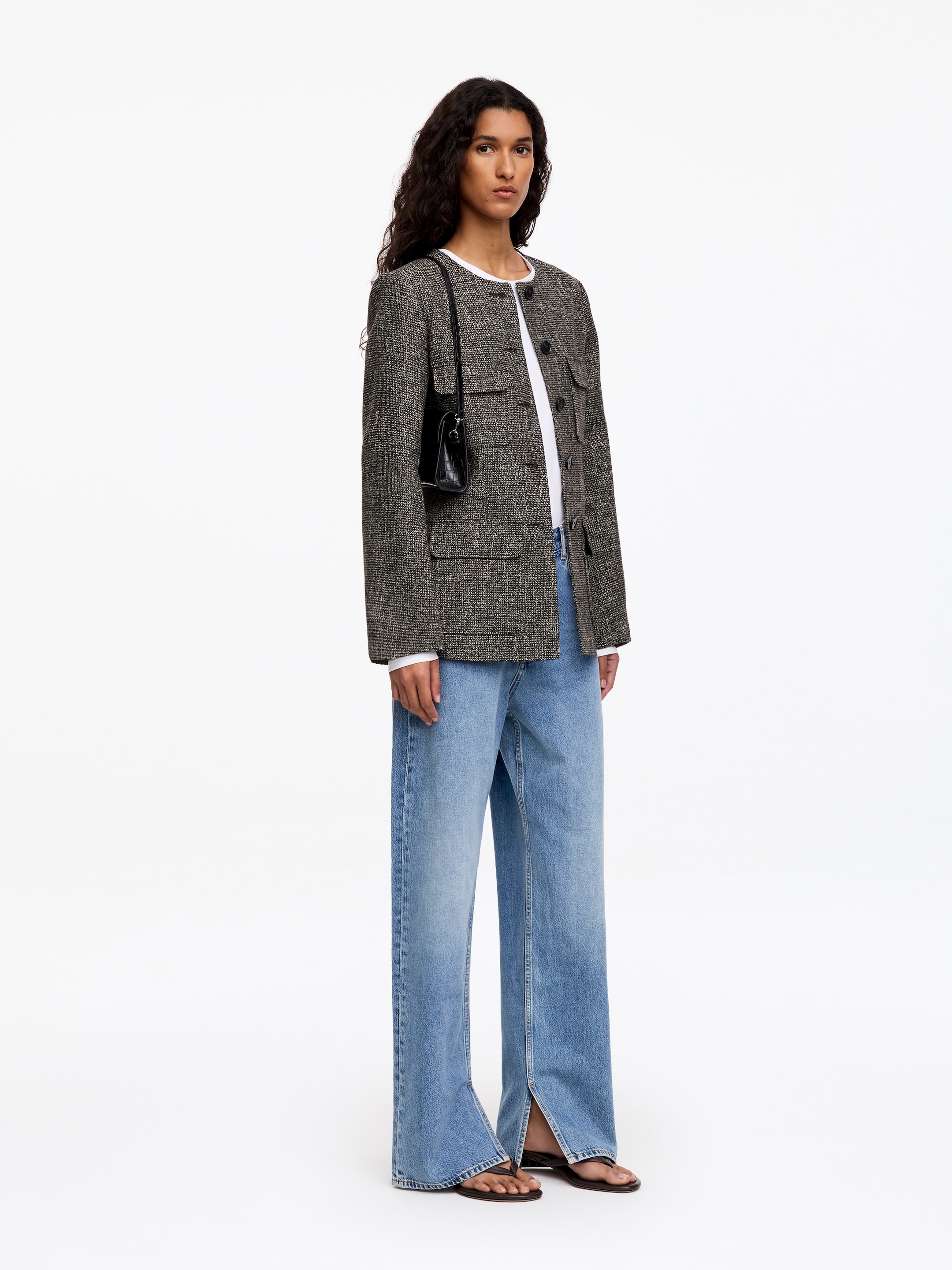 Wool-Cotton Blend Utility Jacket - Dark Mole - Regular fit - women - StillMedia/Lookbook - 4