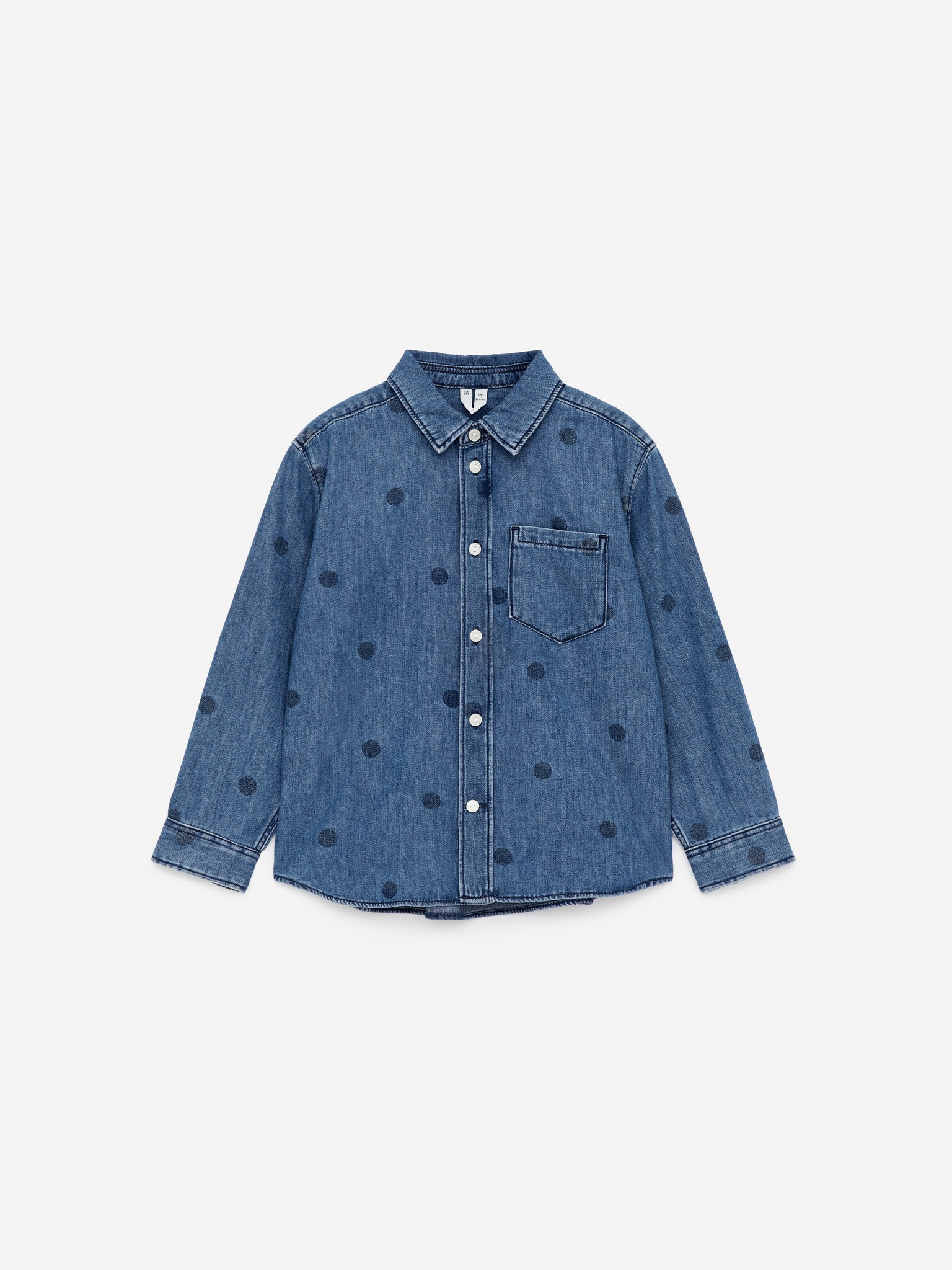 Jeanshemd mit Print - Blau/Punkte