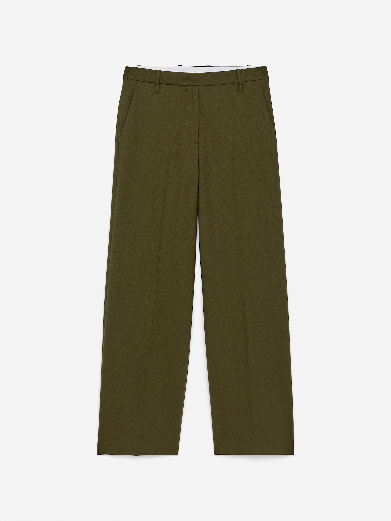 Hopsack Wool Trousers - Dark Green - 2