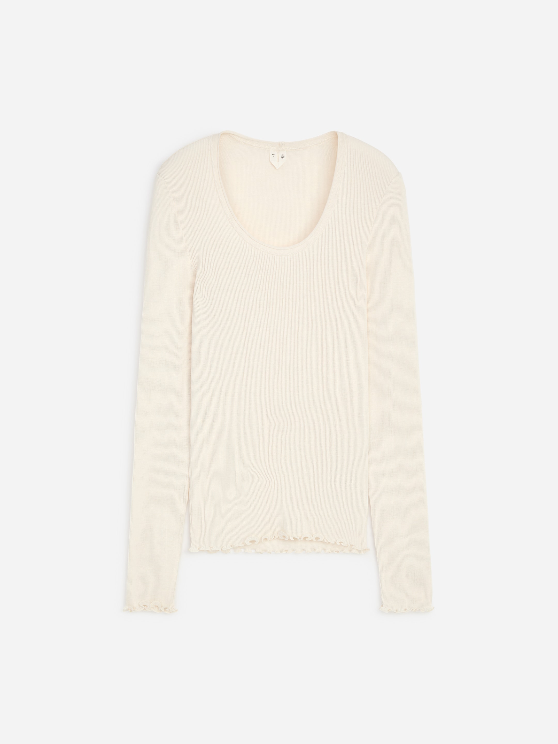 Wool Silk Blend Top - Beige - Slim fit - women - StillMedia/DescriptiveStillLife - 1