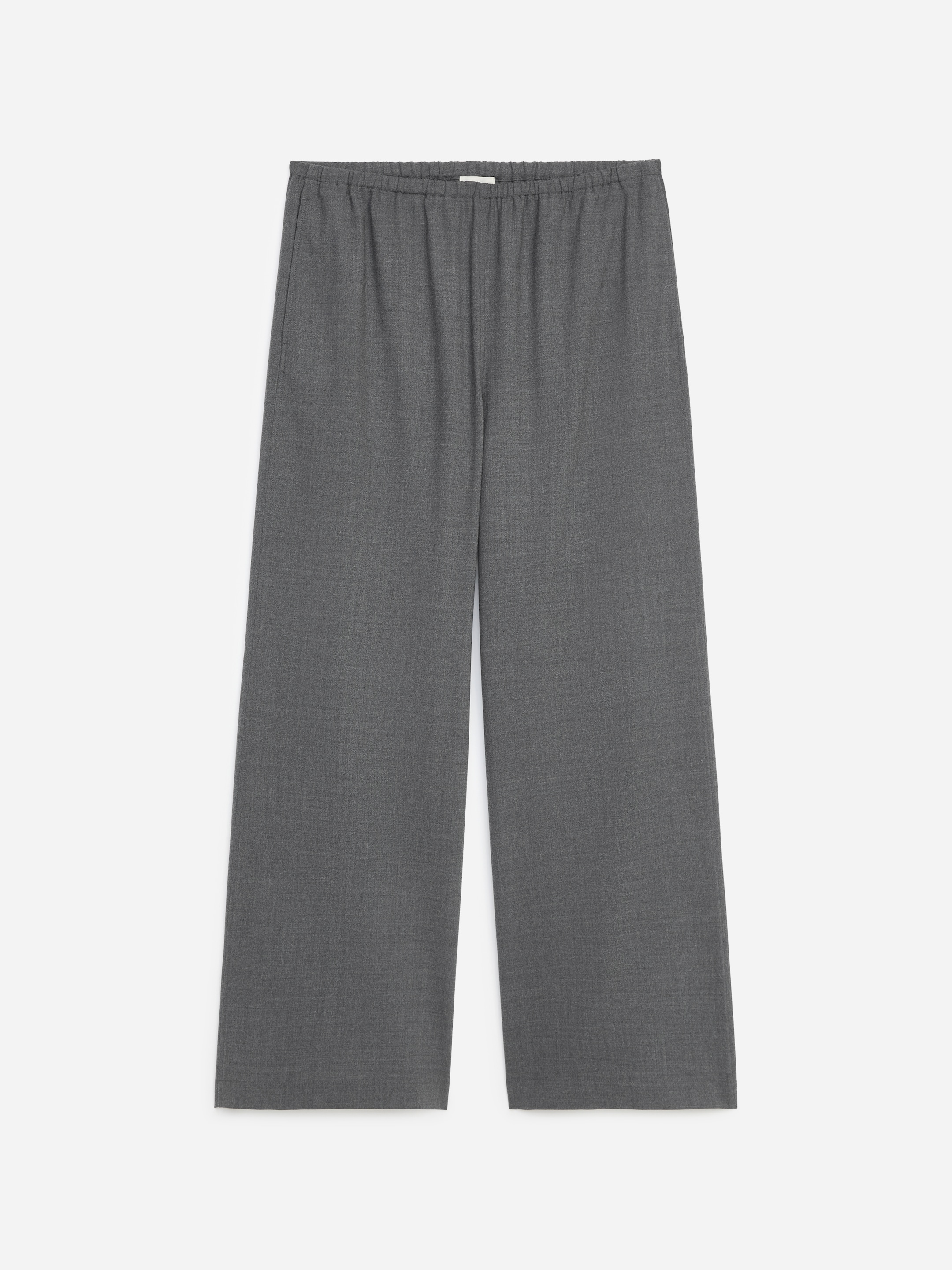 Wool-blend Flannel Trousers - Dark grey melange - Regular fit - women - StillMedia/DescriptiveStillLife - 1