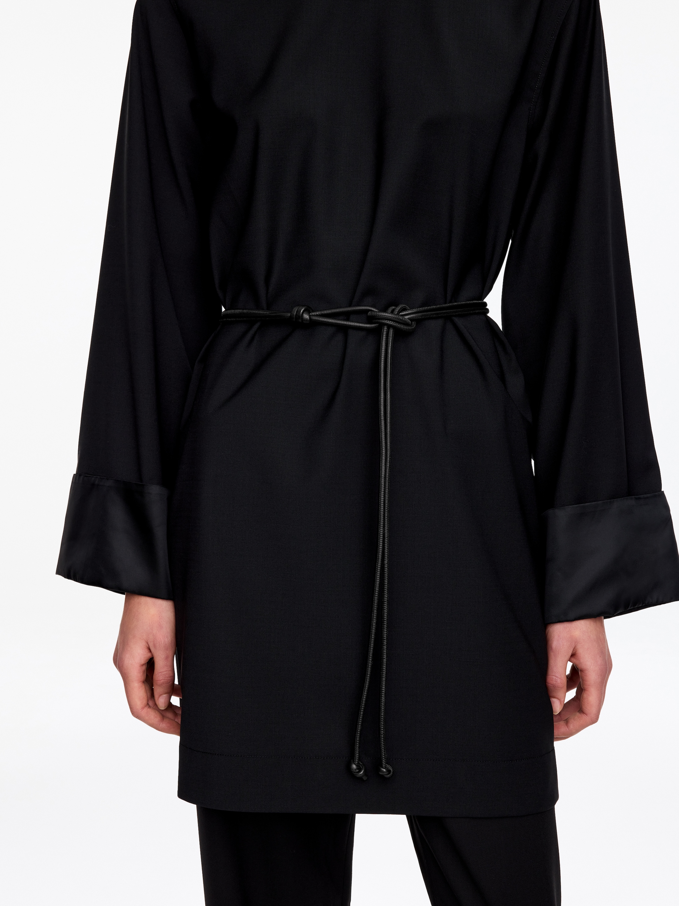 Knotted Leather Waist Belt - Black - women - StillMedia/Lookbook - 4