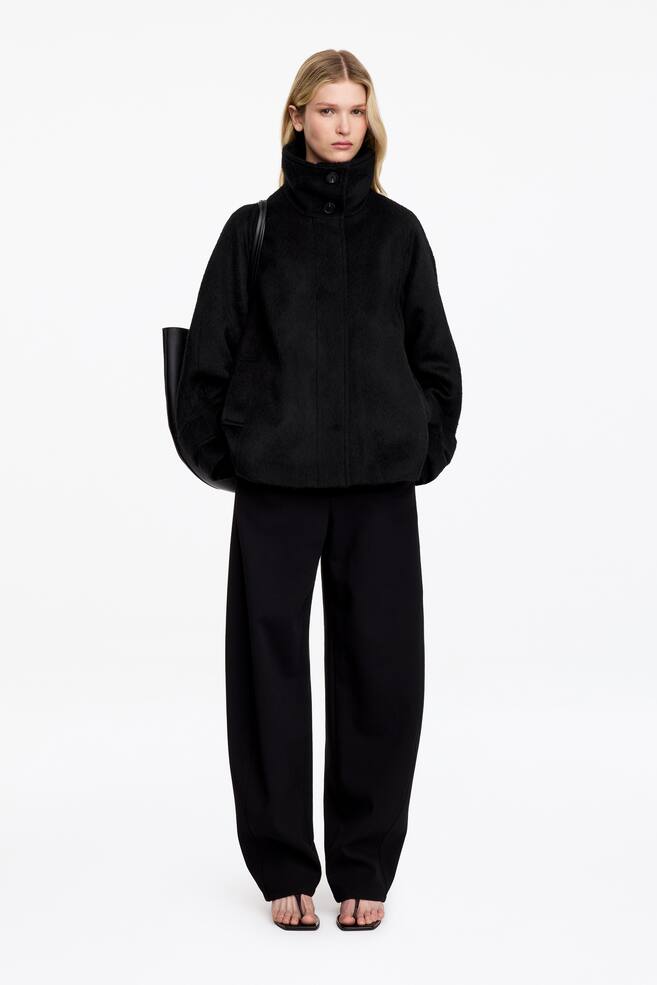 Chaqueta en mezcla de lana y alpaca - Negro - 1