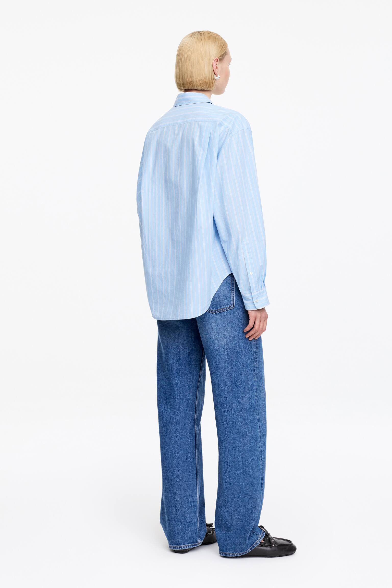 Skjorta i bomull - Ljusblå/randig/Brun/vit - 6