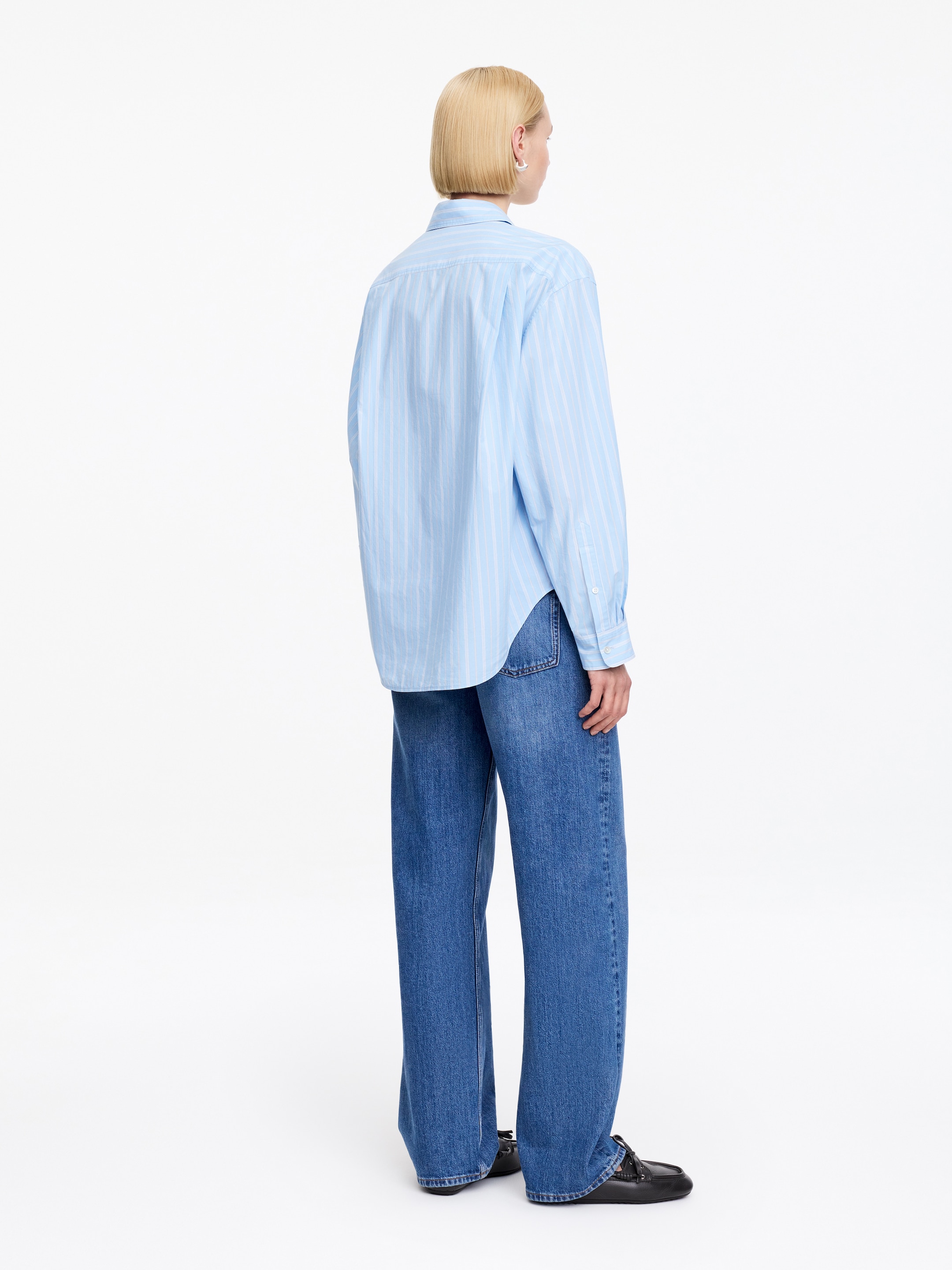 Cotton Shirt - Light Blue/Striped - Regular fit - Women - StillMedia/Lookbook - 3