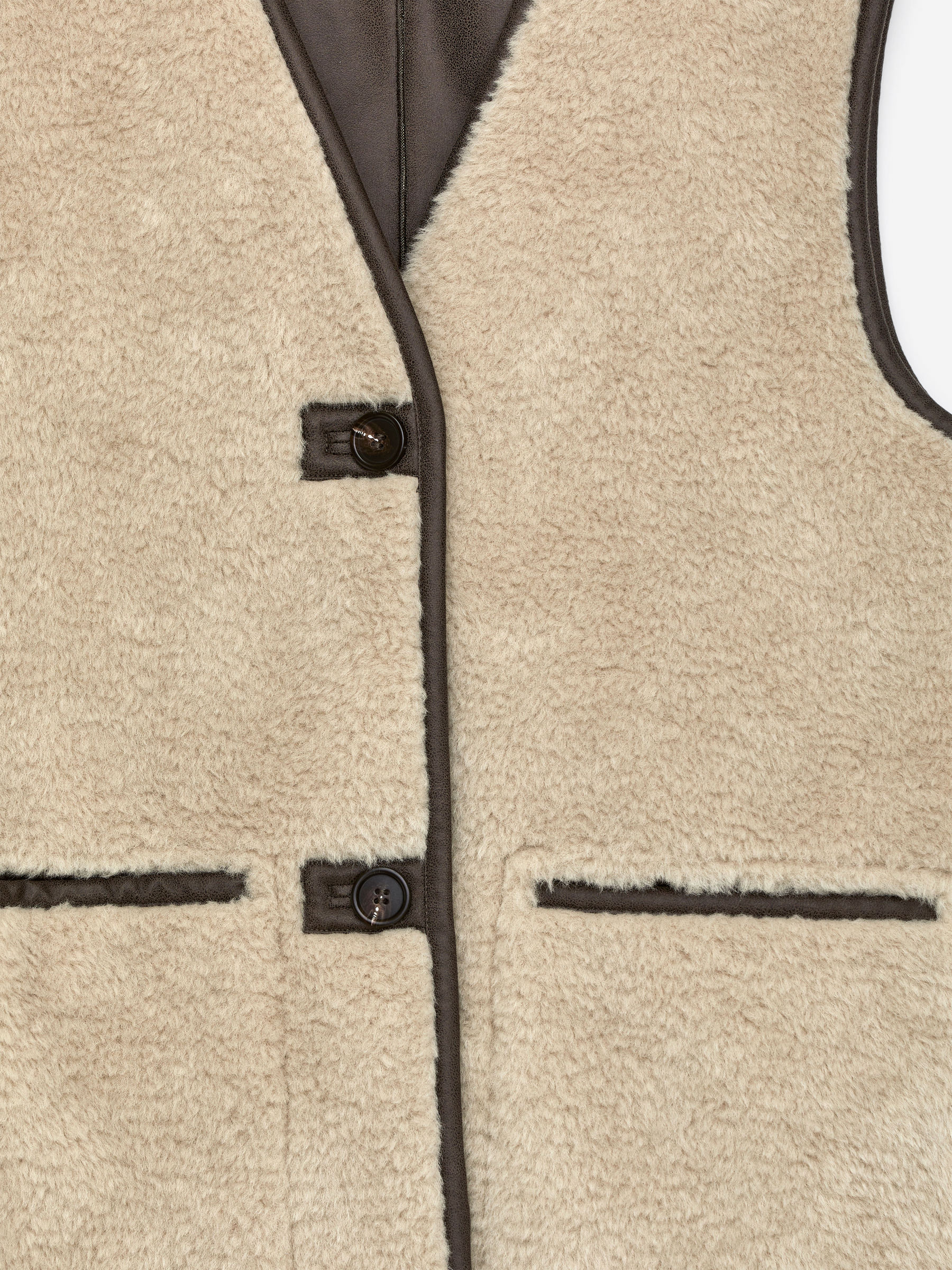 Pile Vest - Beige - Oversized - Women - StillMedia/DescriptiveDetail - 2