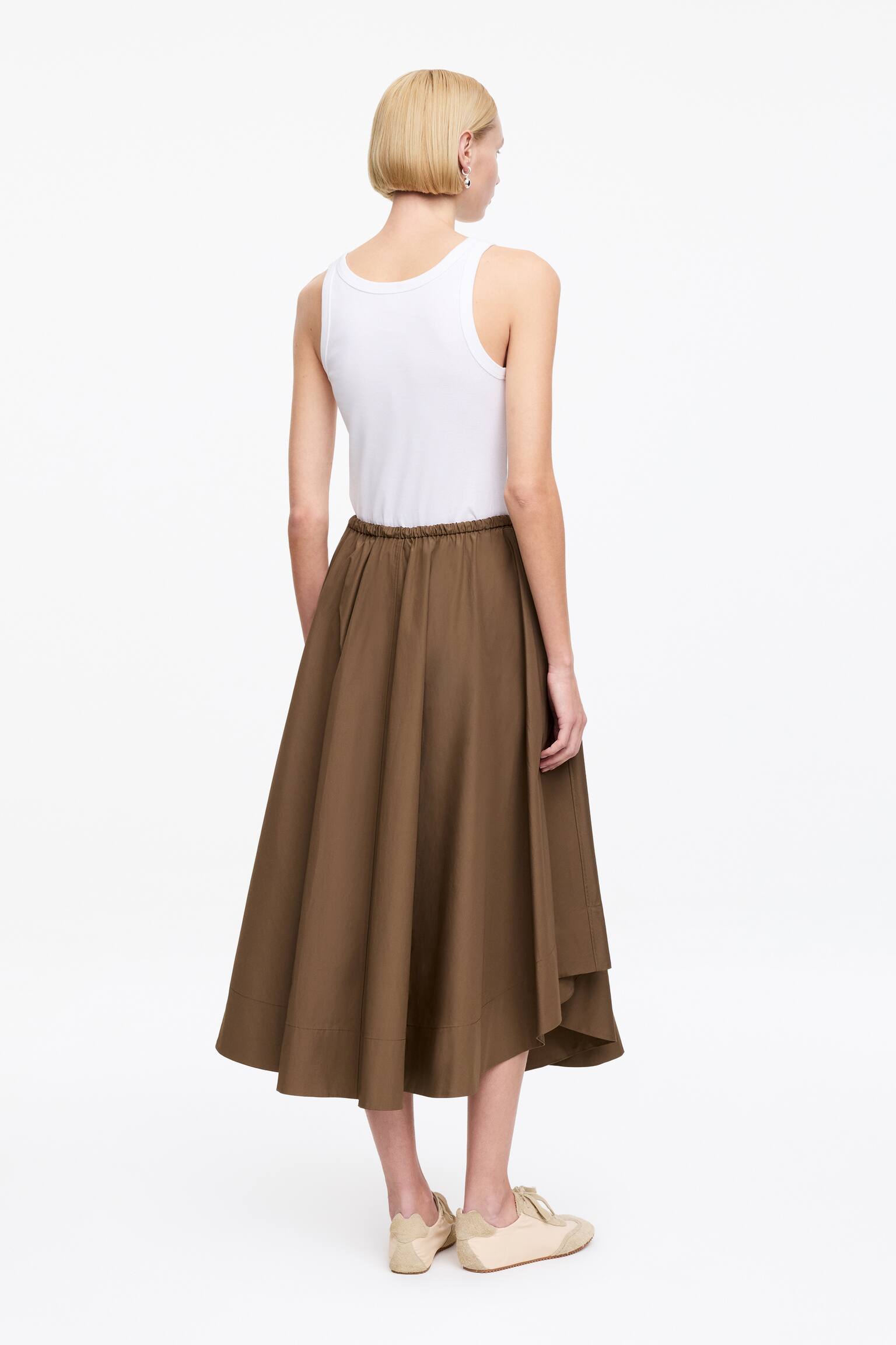 Falda ancha de algodón - Marrón/Negro - 6