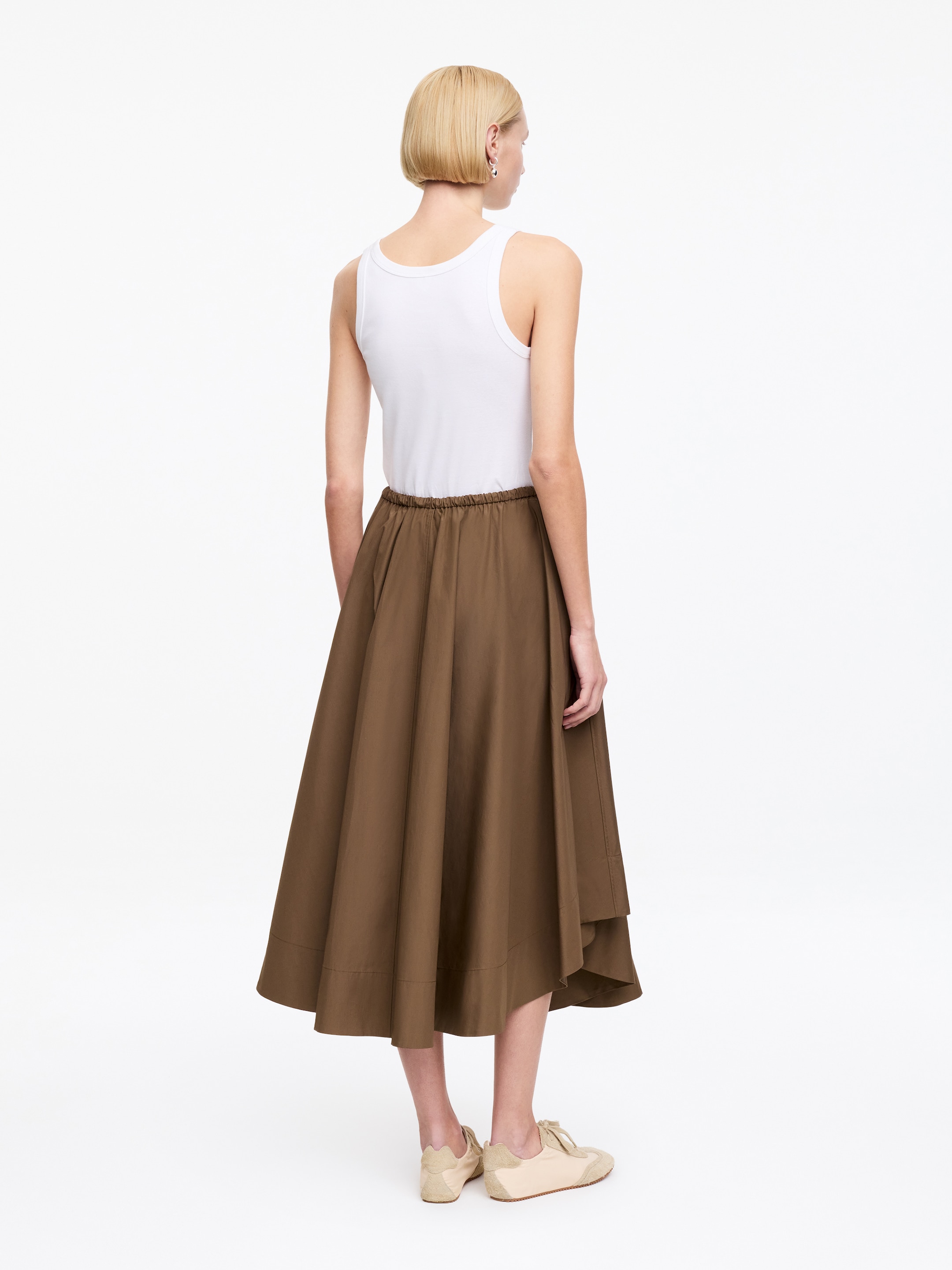 Jupe large en coton - Marron - Regular fit - Femme - StillMedia/Lookbook - 4