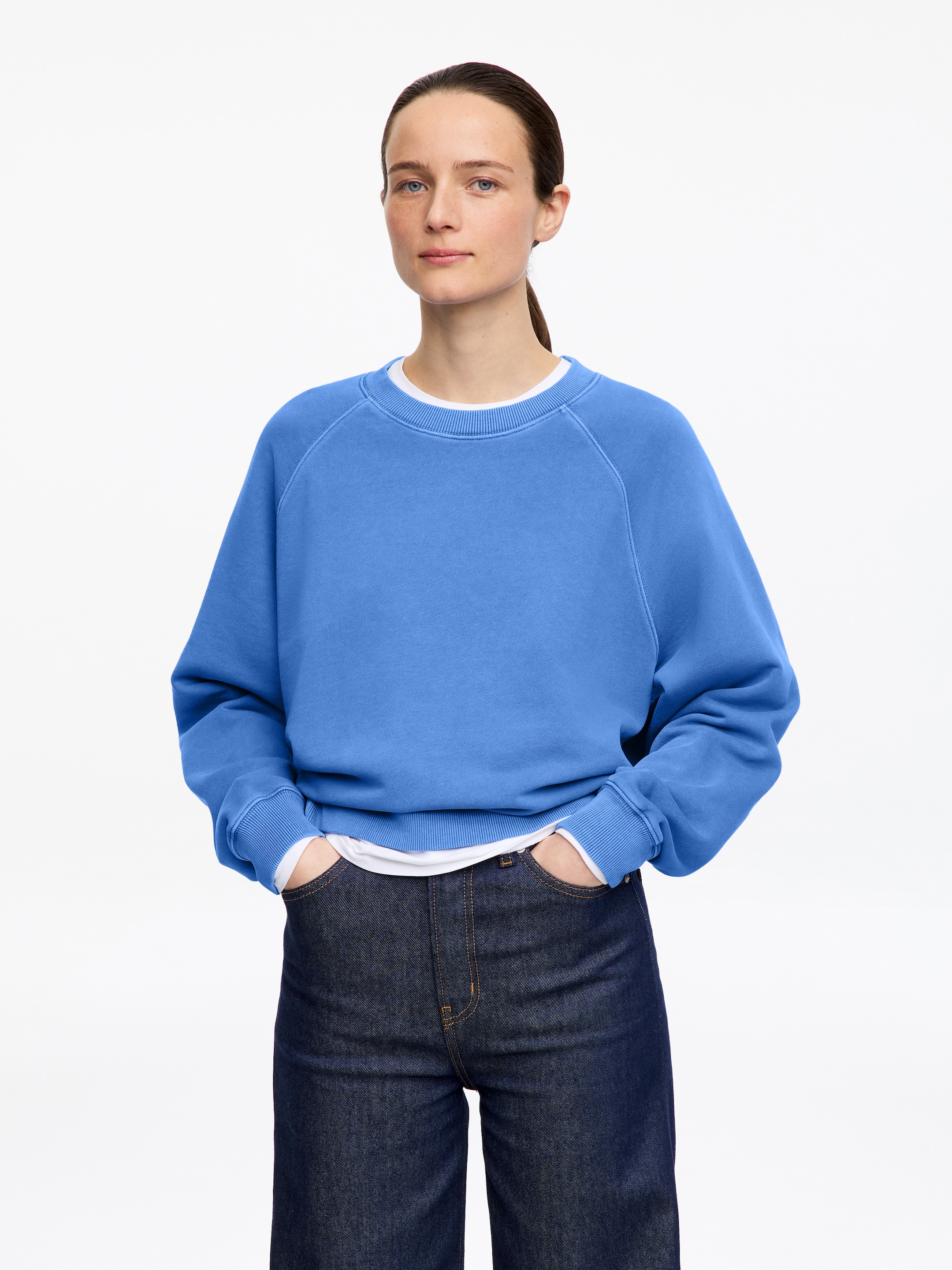 Frottee-Sweatshirt - Blau - Regular Fit - Damen - StillMedia/Lookbook - 11