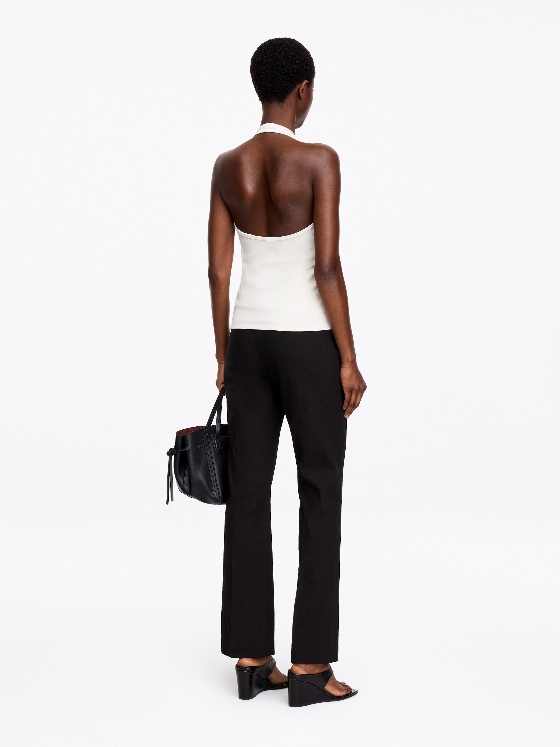 Halterneck Top - Off White - Slim fit - Women - StillMedia/Lookbook - 4