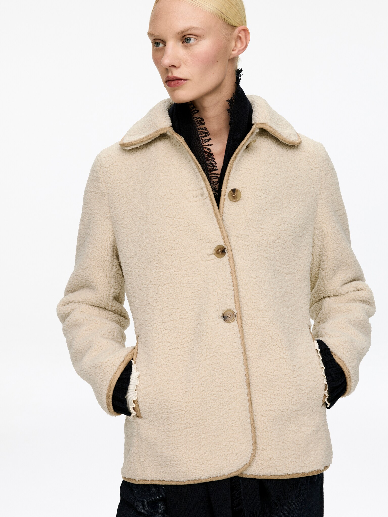 Pilejakke - Beige/Svart - 5