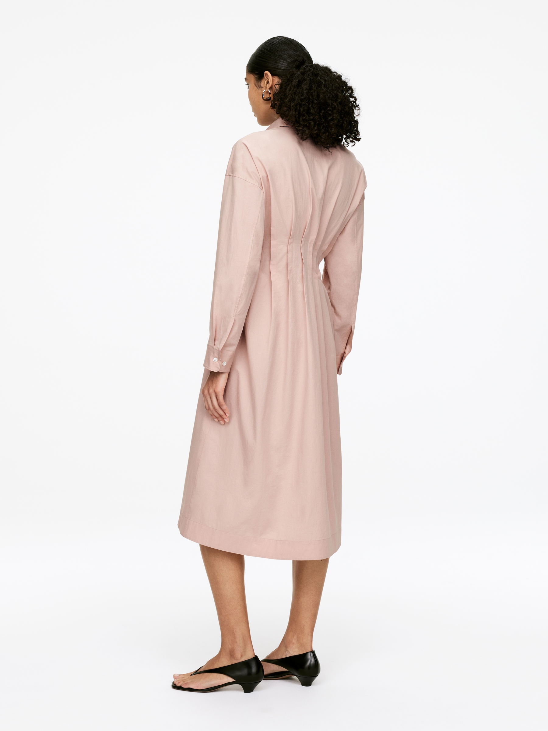 Pleated Shirt Dress - Dusty Blush - Regular fit - Women - StillMedia/Lookbook - 4