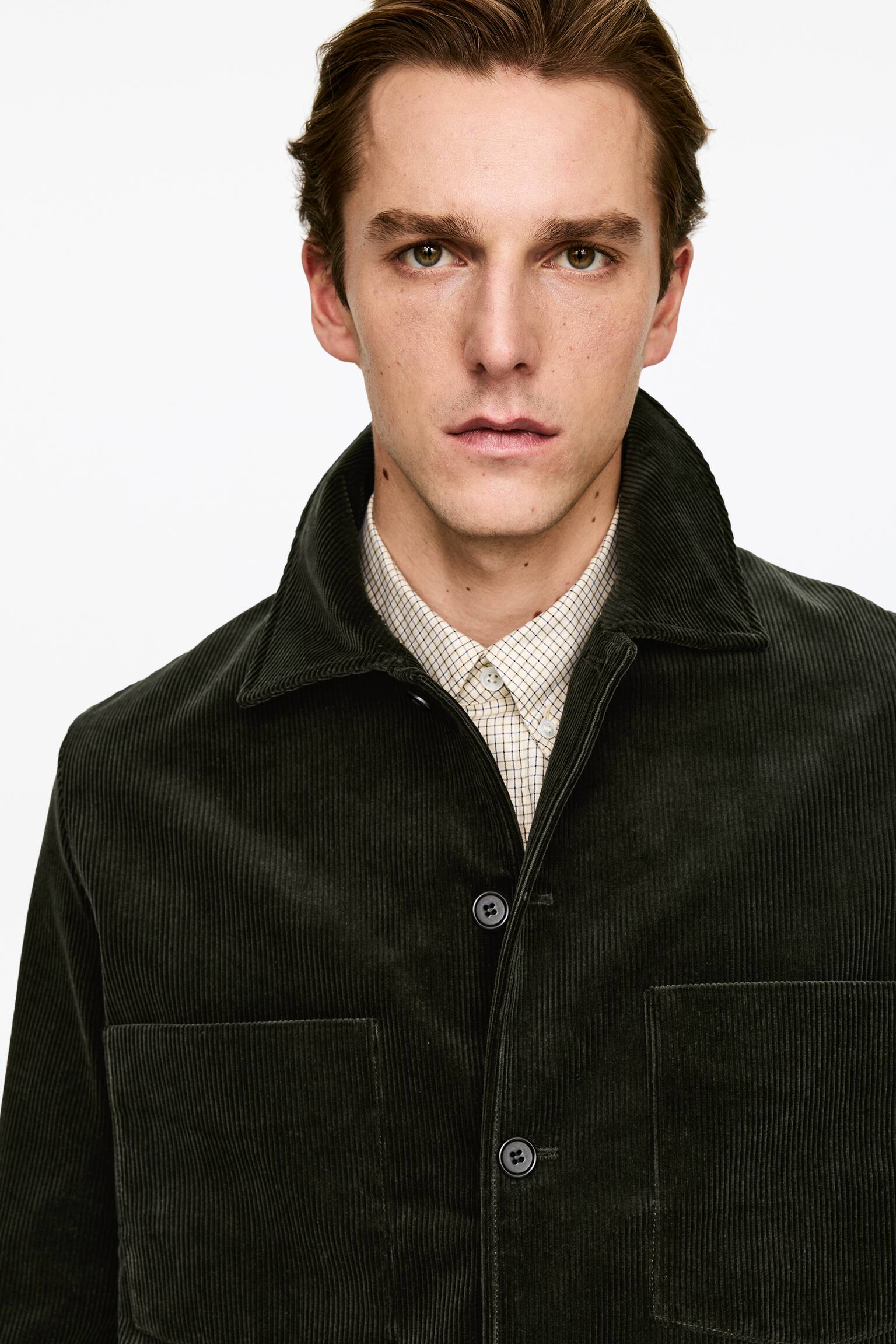 Corduroy jack - Donkergroen - 3