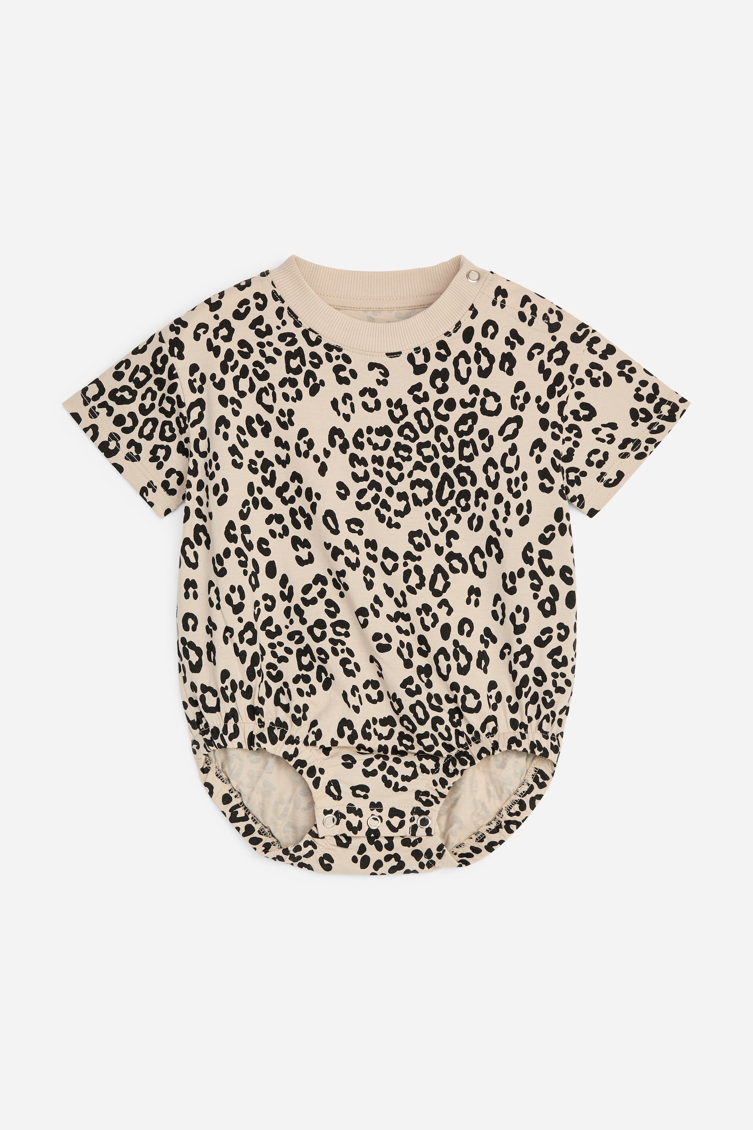 Barboteuse à manches courtes en jersey - Beige/Noir/Vert/Blanc - 1