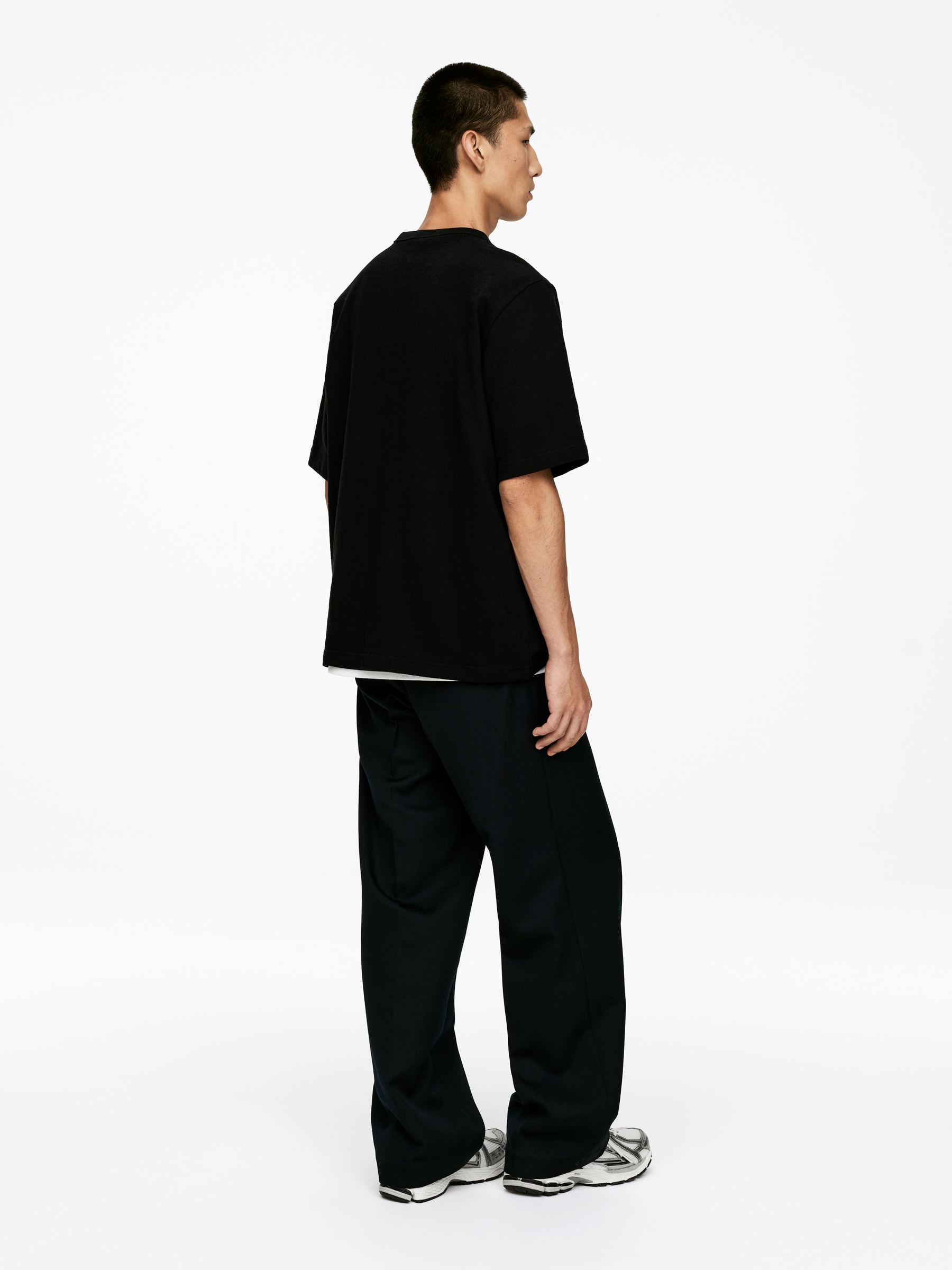 Relaxed Bouclé T-Shirt - Black - Loose fit - Men - StillMedia/Lookbook - 4