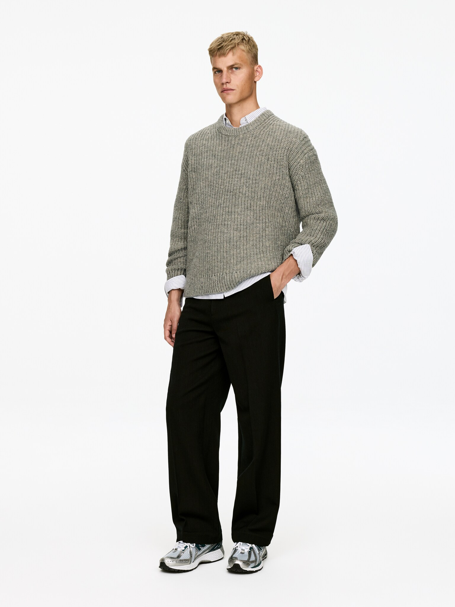 Pull en laine - Gris chiné - 4