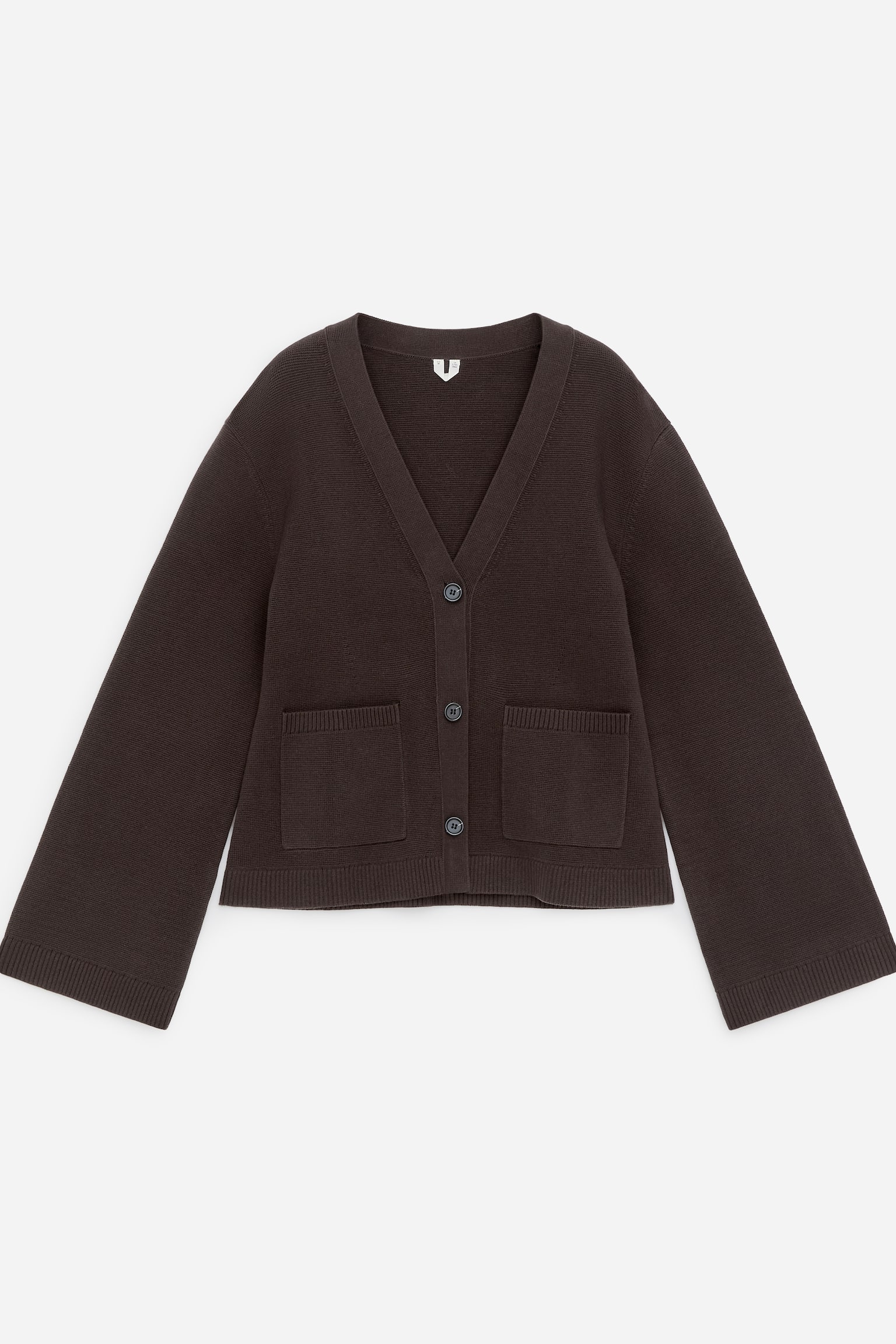 Strickjacke aus Baumwolle - Dunkelbraun/Helltürkis/Rot/Helles Taupe - 2