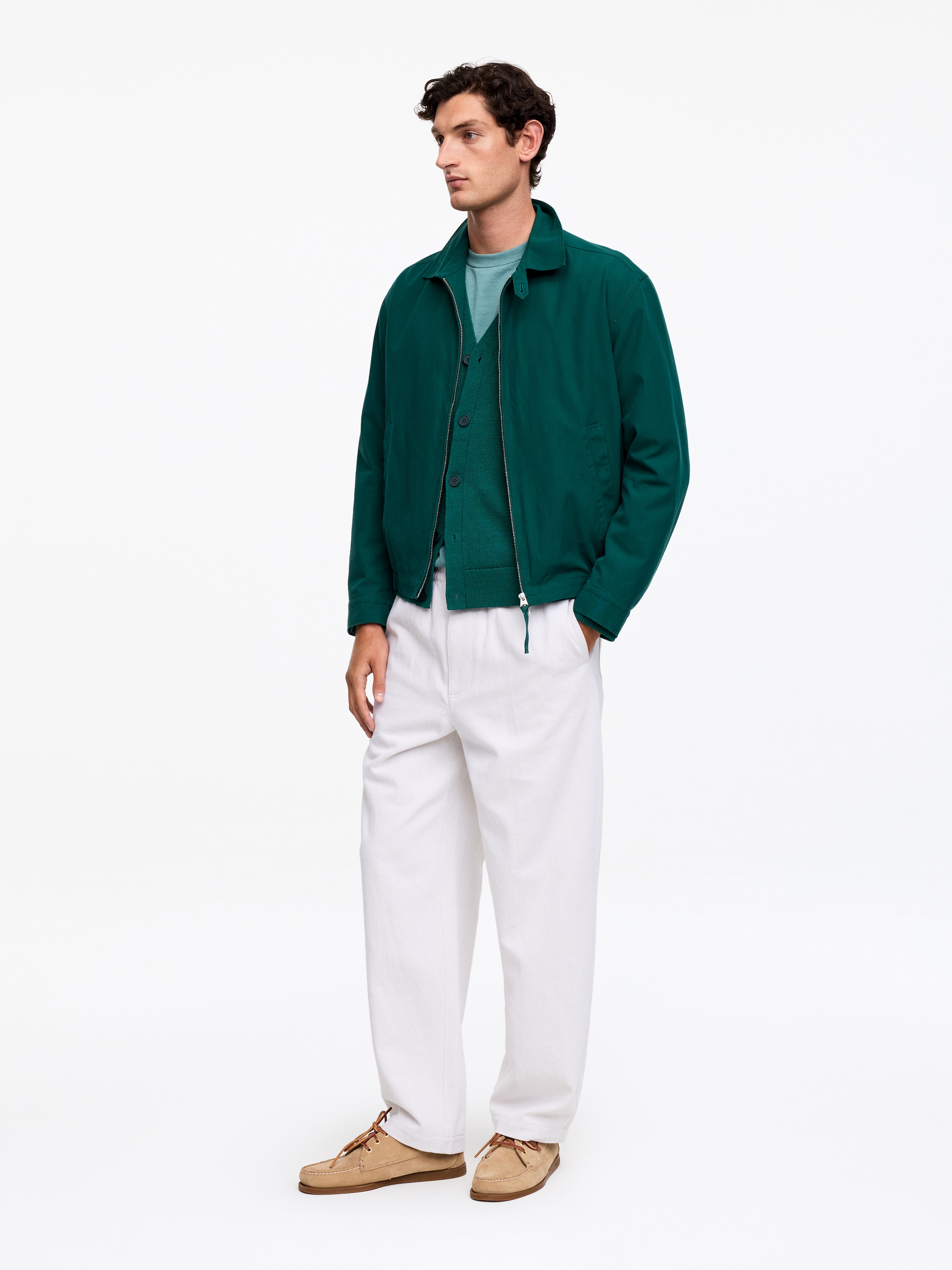 Cotton Cardigan - Dark Green - Loose fit - Men - StillMedia/Lookbook - 4