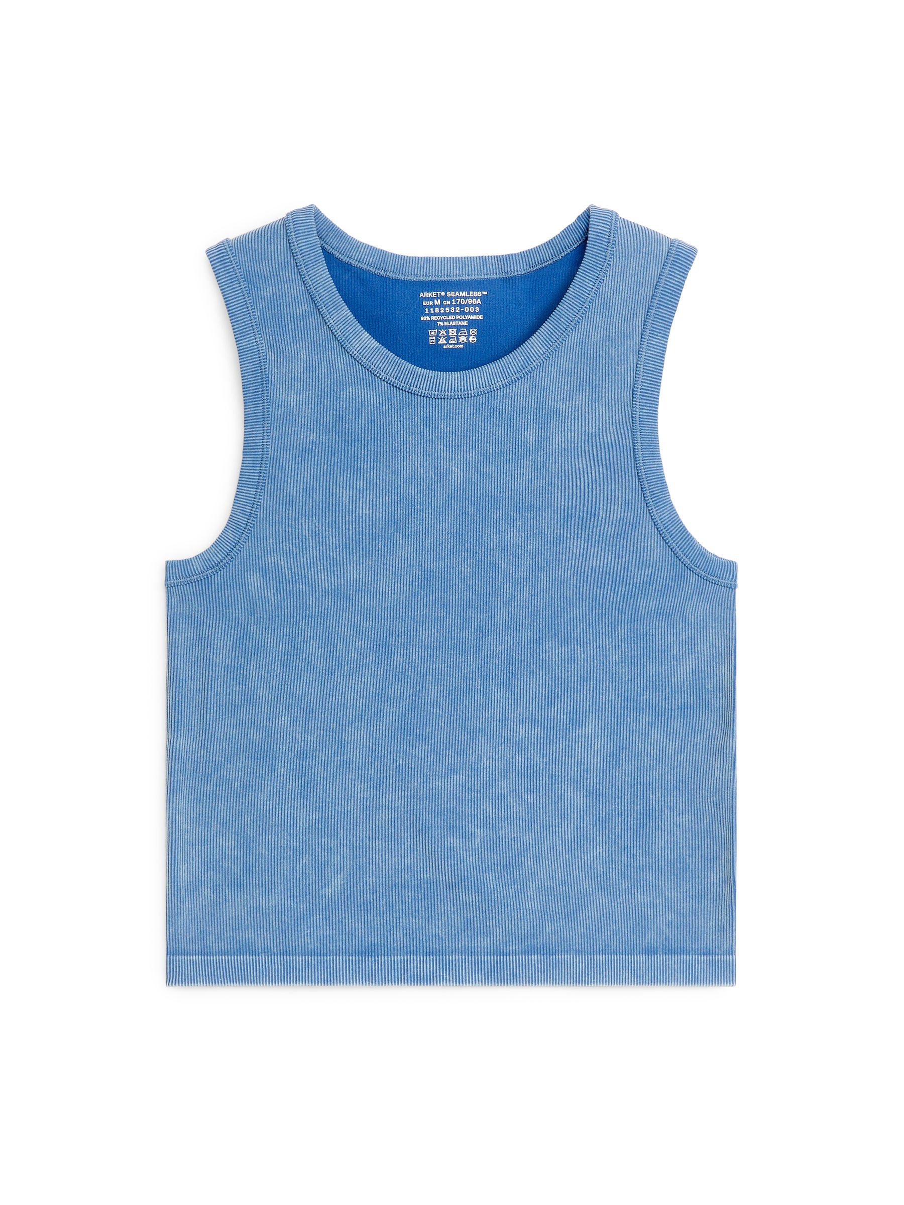 Nahtloses, geripptes Tanktop - Verwaschenes Blau - Slim Fit - Women - StillMedia/DescriptiveStillLife - 2