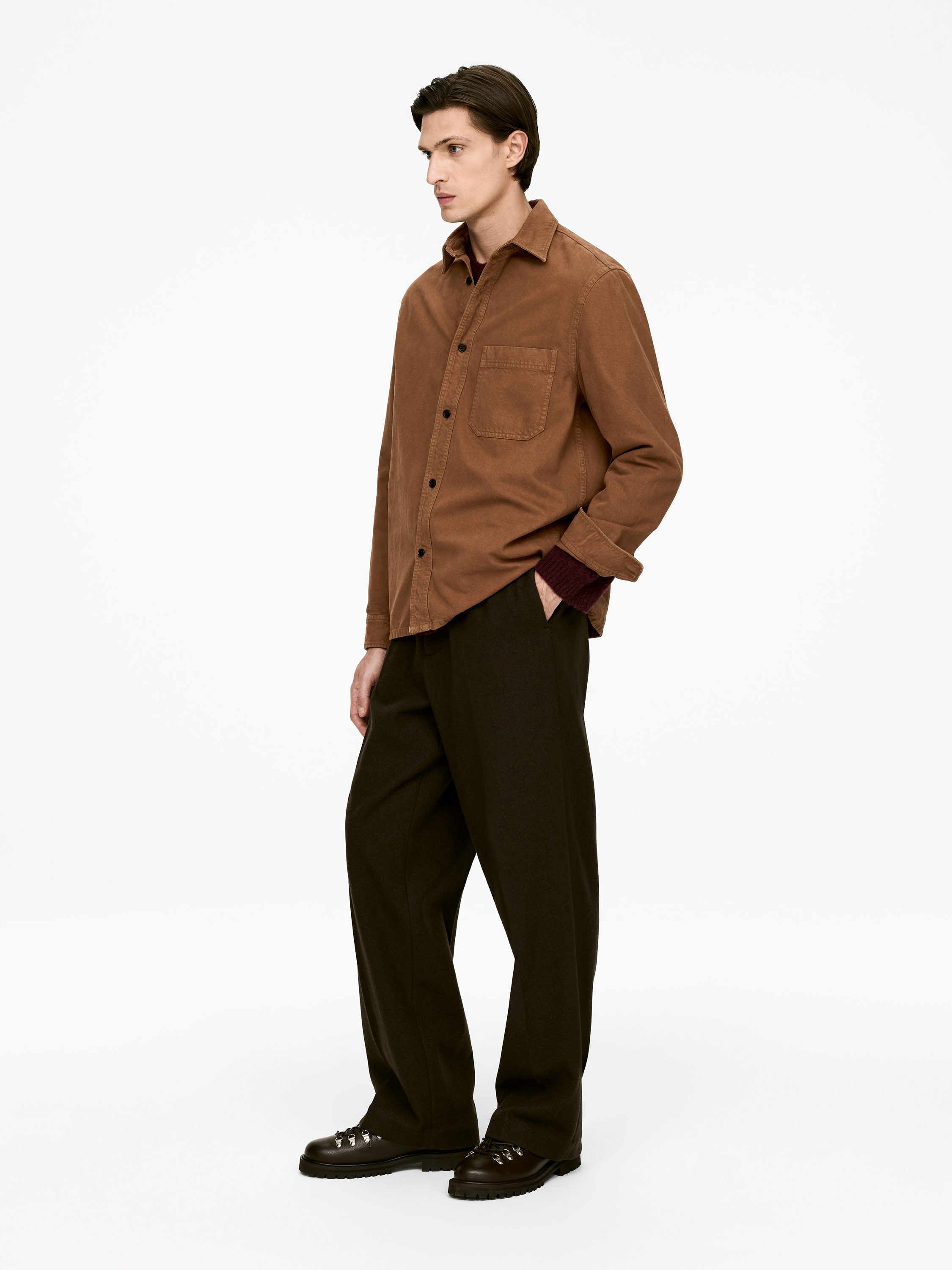 Cotton Overshirt - Brown - Regular fit - Men - StillMedia/Lookbook - 5