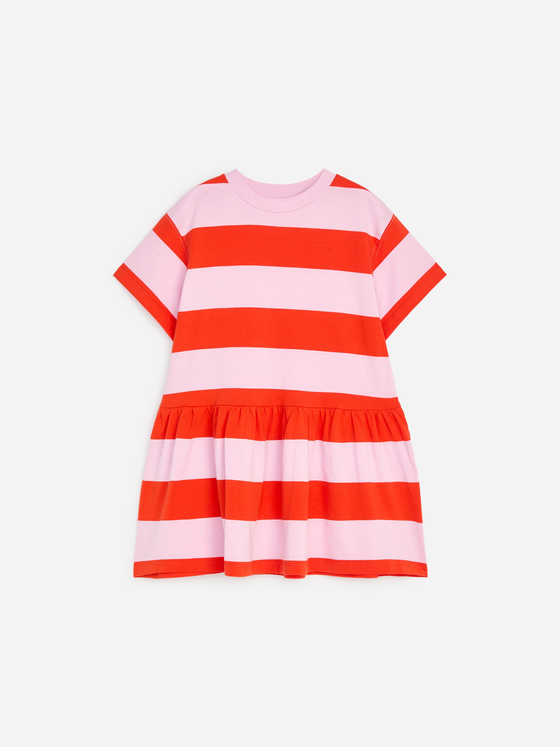 Vestido de punto con volantes-Pink-20148