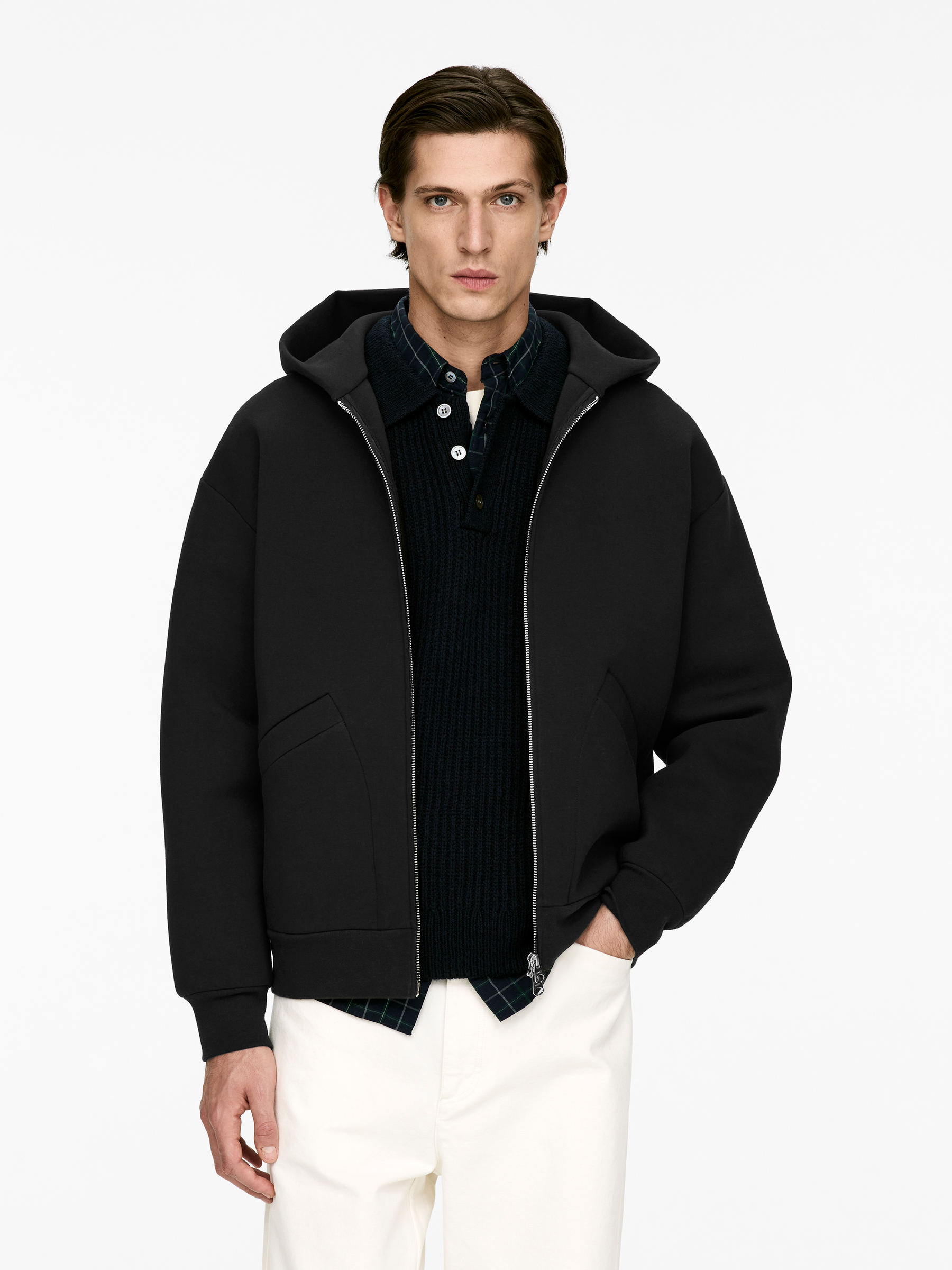 Scuba Zip Hoodie-#272627-17665