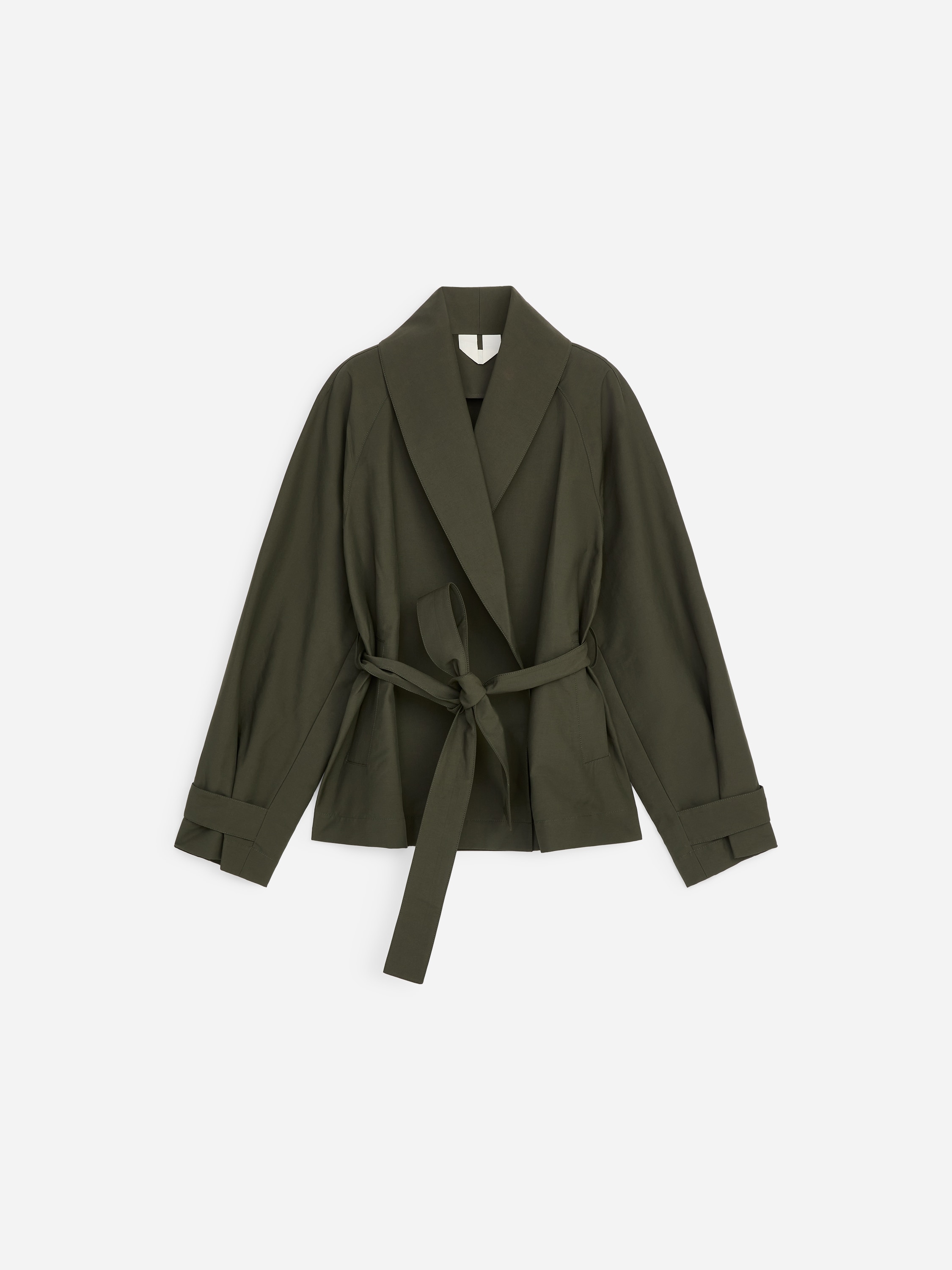 Giacca con collo a scialle - Verde kaki