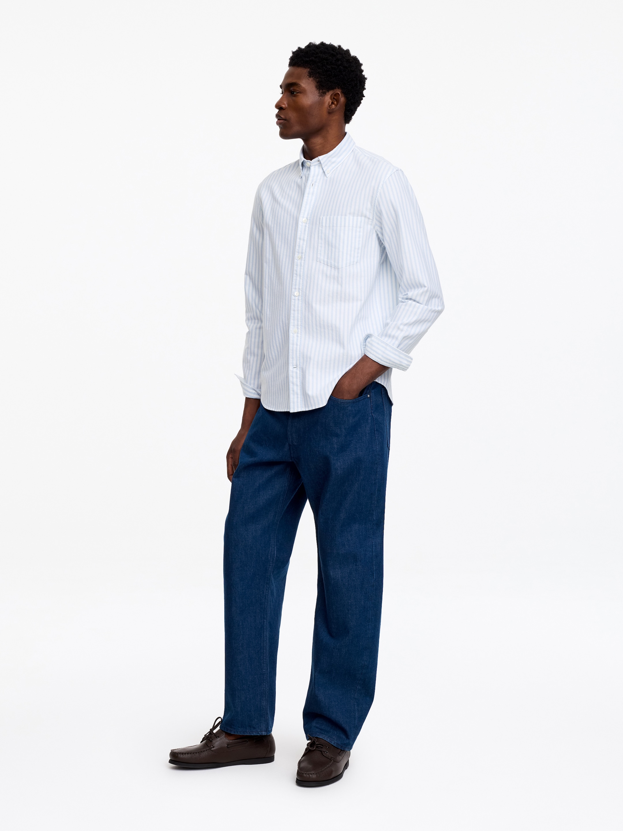 Regular Oxford Shirt - Light Blue/White - Regular fit - Men - StillMedia/Lookbook - 4