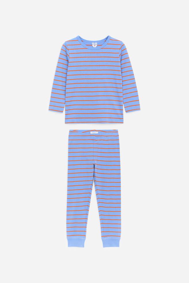 Pyjamassæt i jerseystof - Blå/orange/Hvid/Blå/hvid/Rød/råhvid/Lyserød/heste/Syren/hjerter/Pink/hjerter/Pink/orange/Pink/rød/Blå/sort - 1