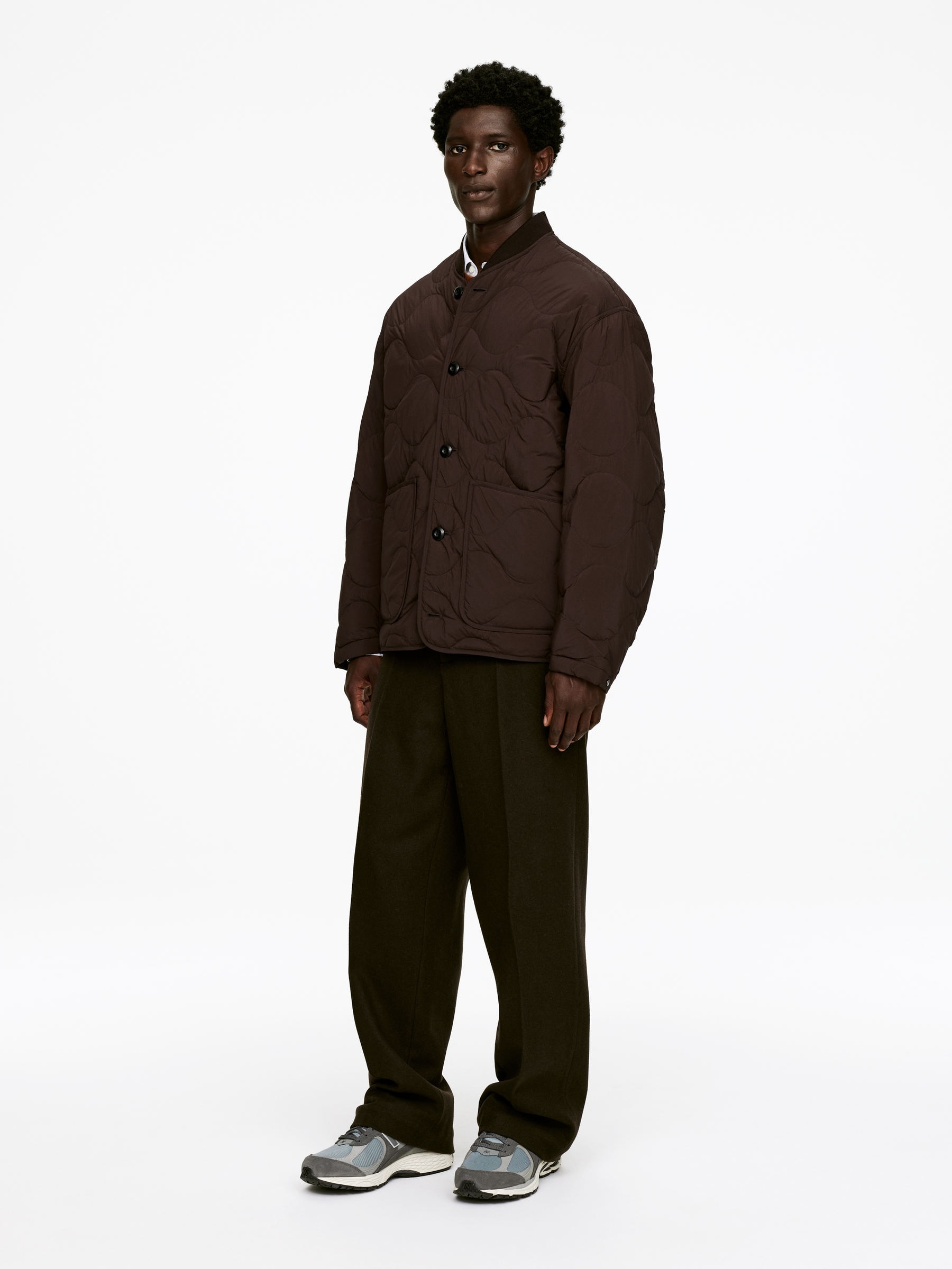 Upcycled Down Liner Jacket - Dark Reddish Brown - Regular fit - Men - StillMedia/Lookbook - 3