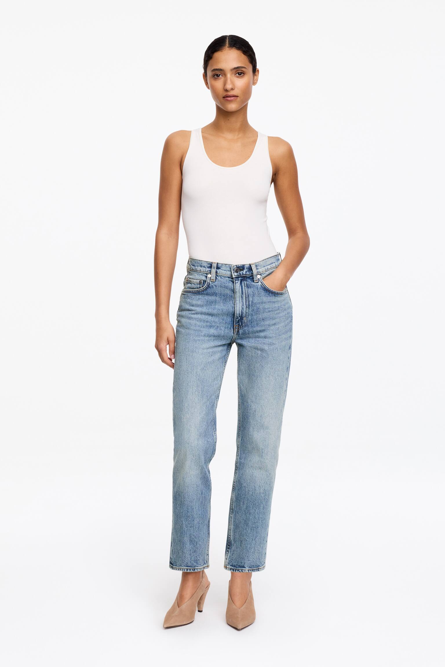 JADE CROPPED smala jeans - Ljusblå/Tvättad svart/Vit/Mörkblå/Blå/Vit/Blå/Mörkblå - 1