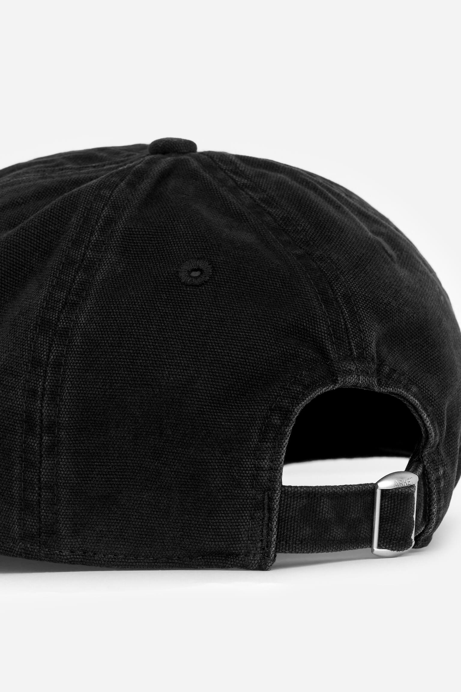 Casquette en toile de coton lavée - Noir/Rouge - 3