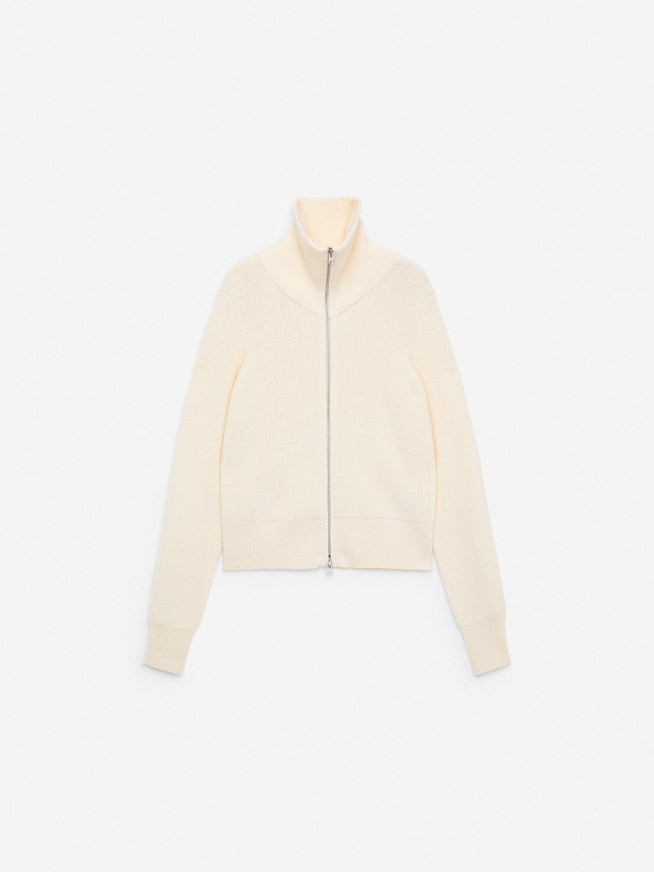 Ingrandisci l'immagine: Wool-Cotton Zip Cardigan - Off White - DONNA | H&M CH 5