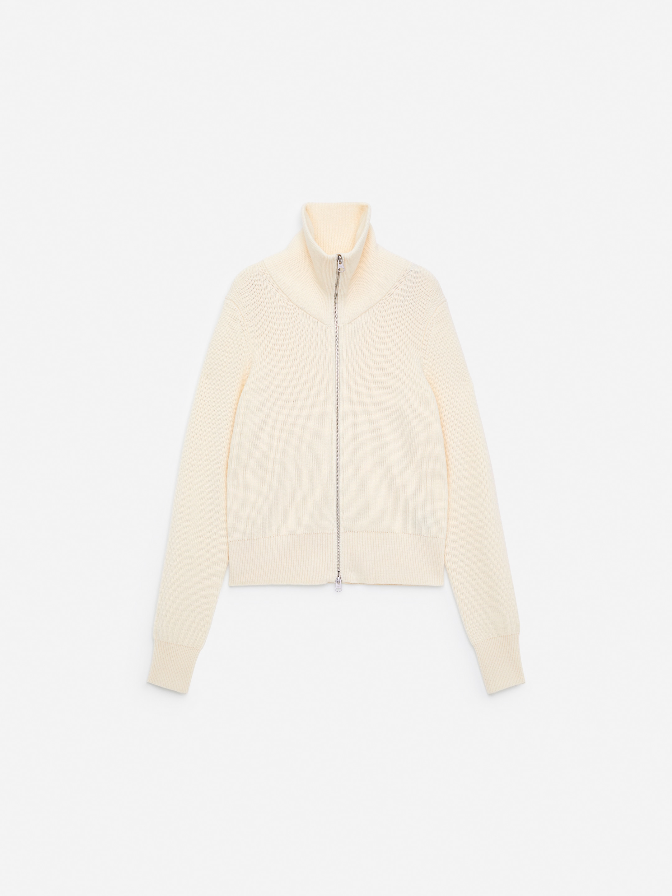 Cardigan zippé en laine et coton-#efe6d5-16830