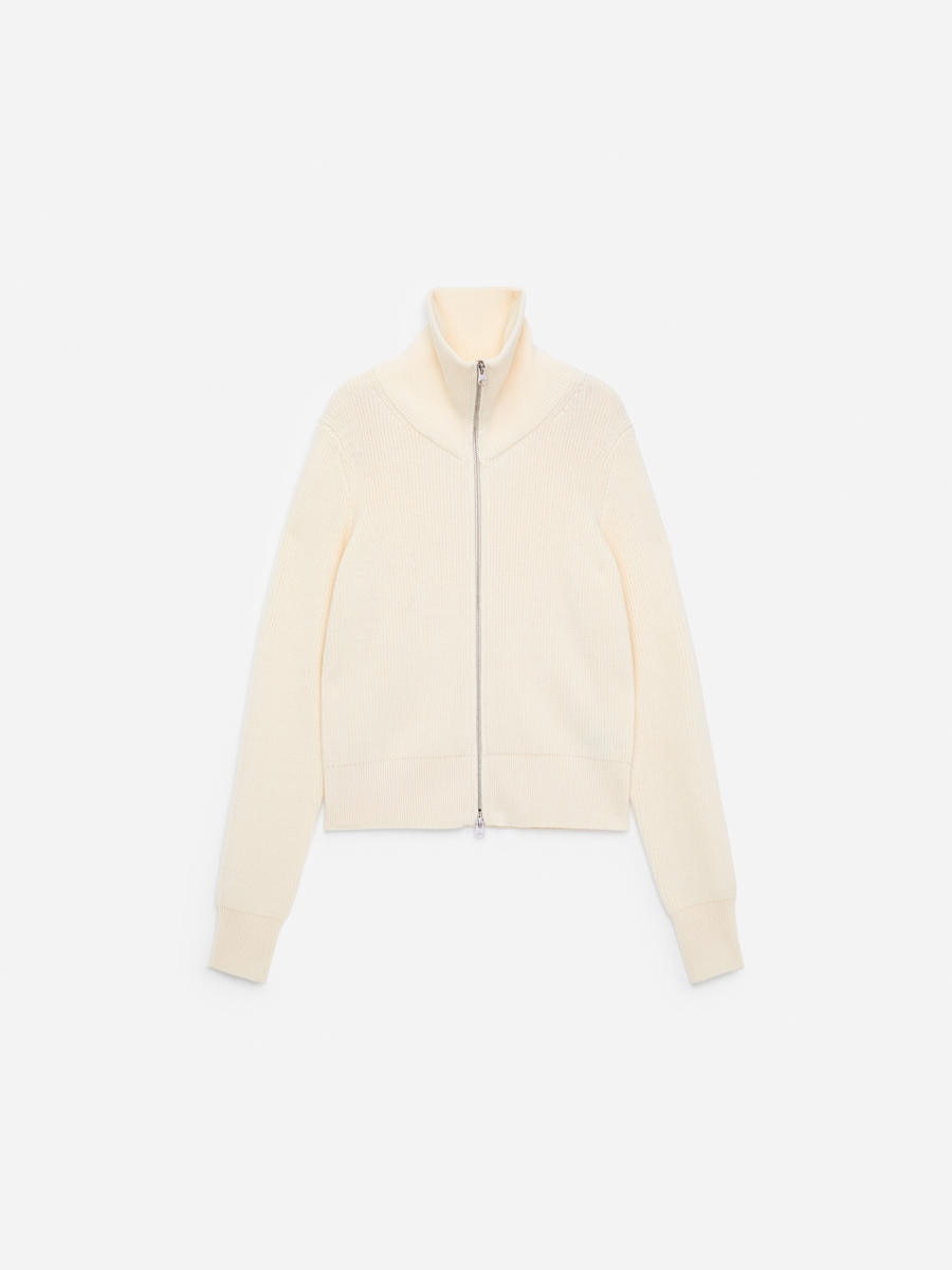 ARKET Women's  Wool-Cotton Zip Cardigan White,  size L