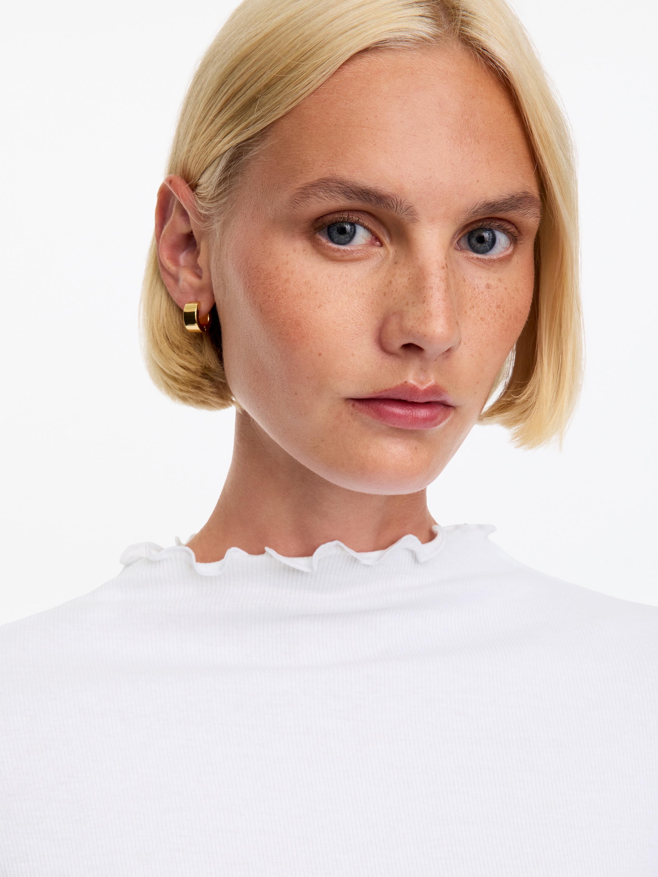 Gerüschtes Jersey-Oberteil - Weiß - Slim Fit - women - StillMedia/Lookbook - 5