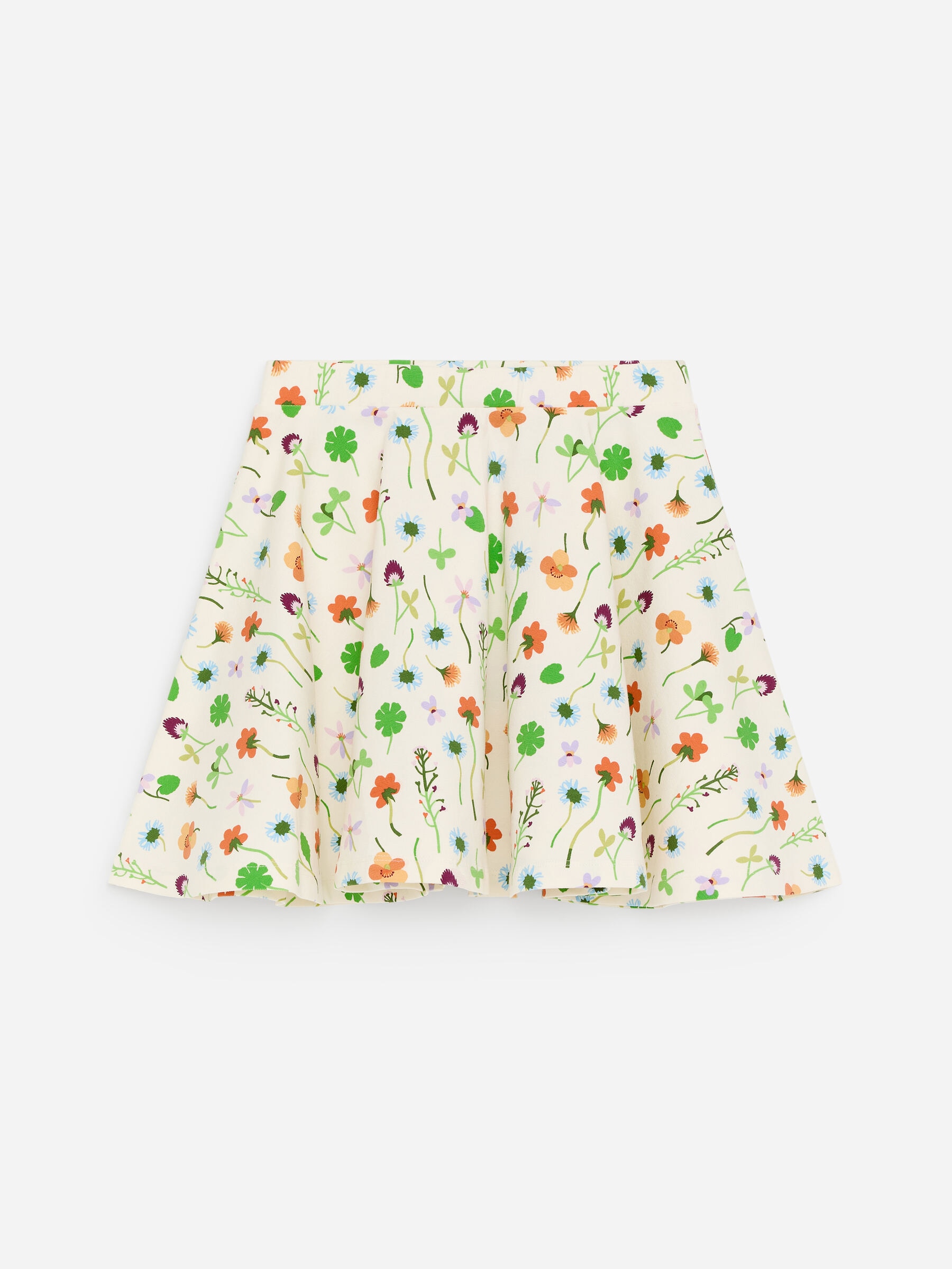 Bedruckter A-Linien-Rock-Weiß-18884