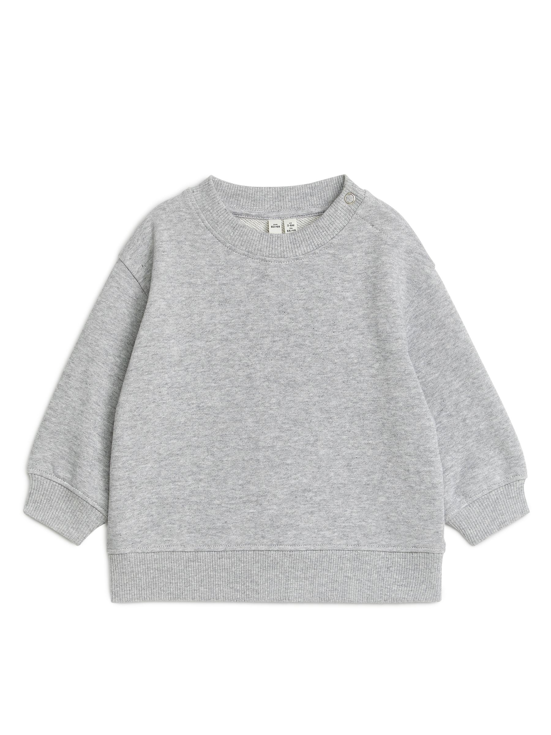 Locker sitzendes Baumwoll-Sweatshirt - Graumeliert - Loose Fit - Kinder - StillMedia/DescriptiveStillLife - 1
