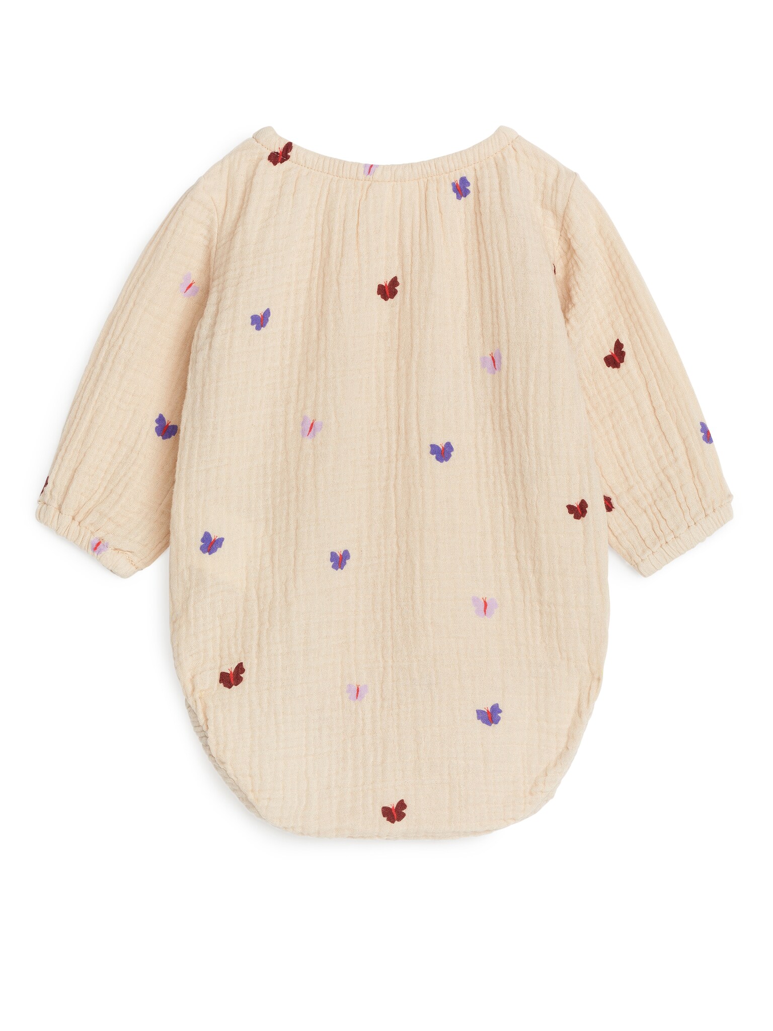 Strampler aus Baumwollmusselin - Beige/Schmetterlinge - 3